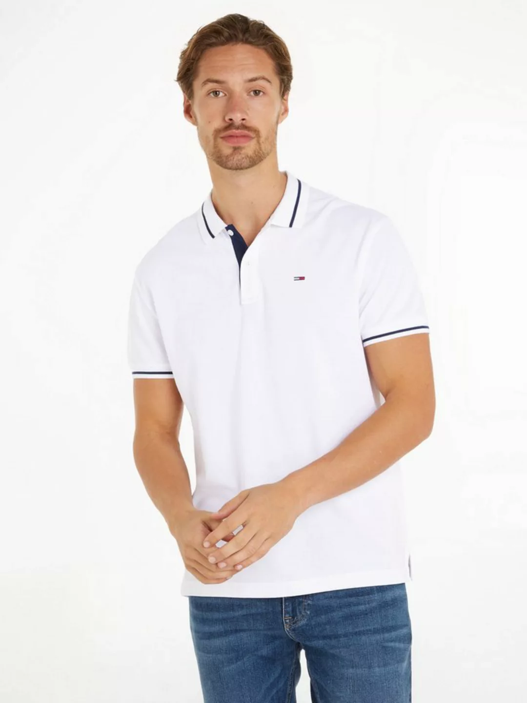 Tommy Jeans Poloshirt TJM REG TIPPING POLO mit Logostickerei günstig online kaufen