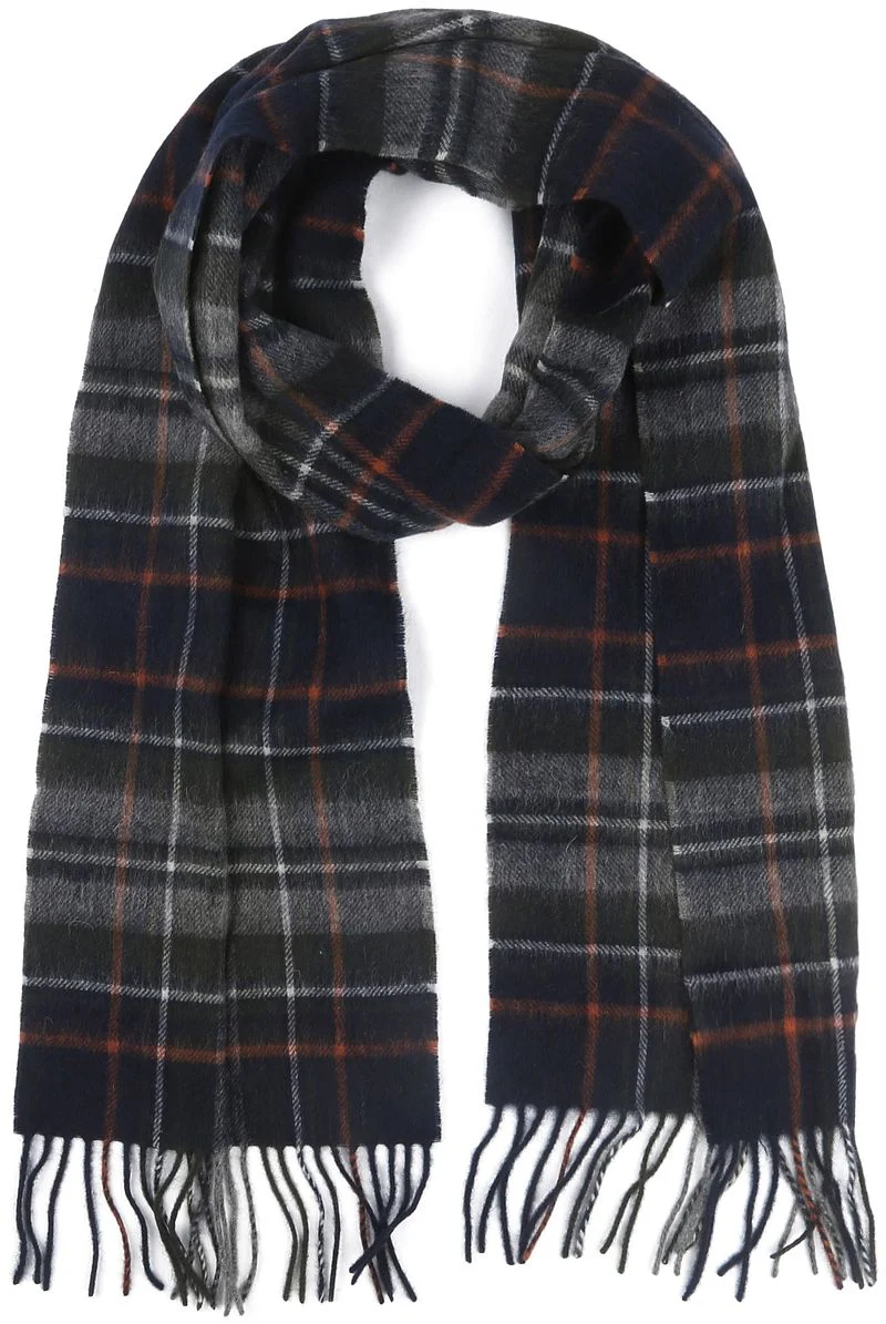 Barbour Schal Tartan Lammwolle Grau - günstig online kaufen