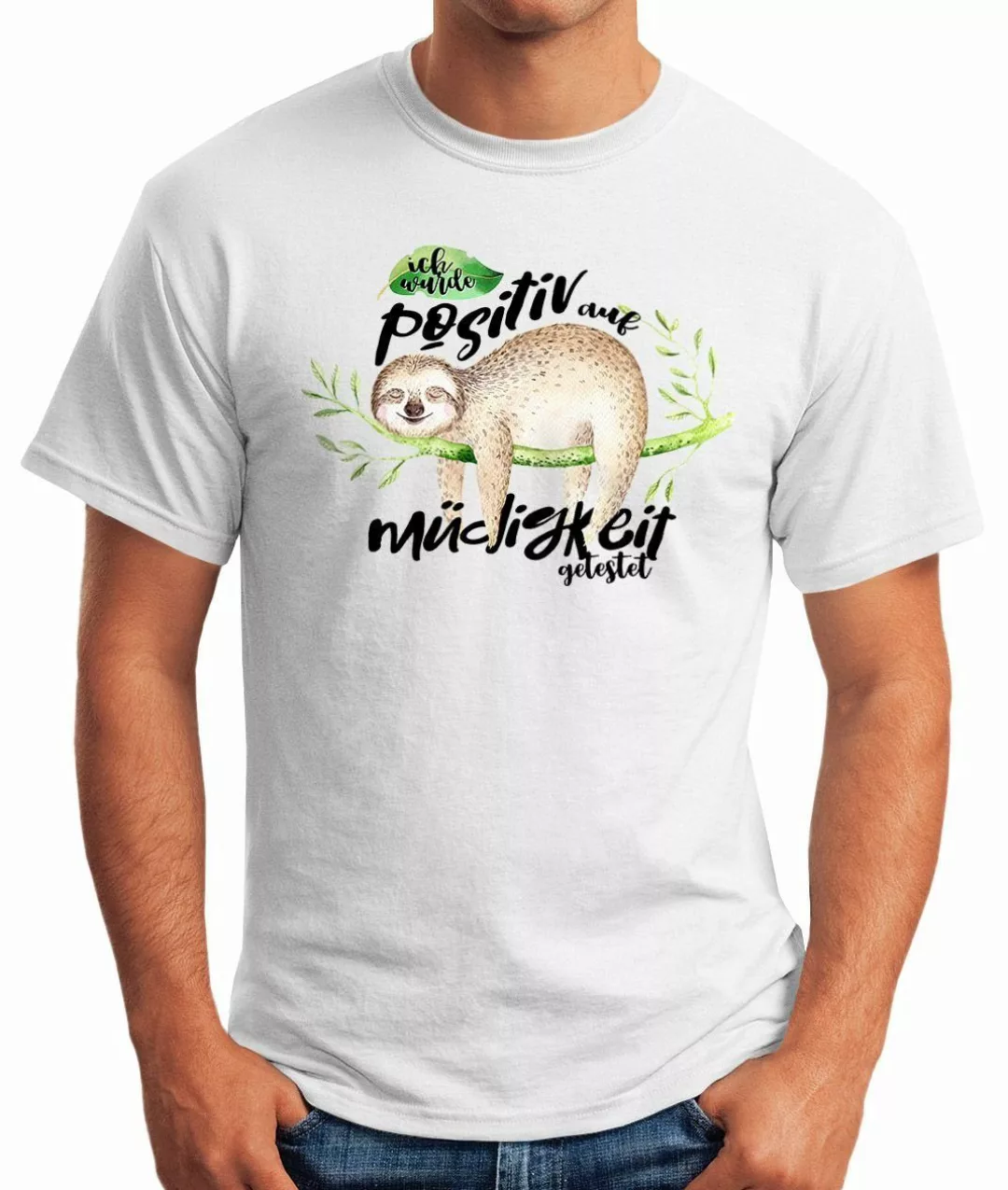 MoonWorks Print-Shirt Herren T-Shirt Faultier Ich günstig online kaufen