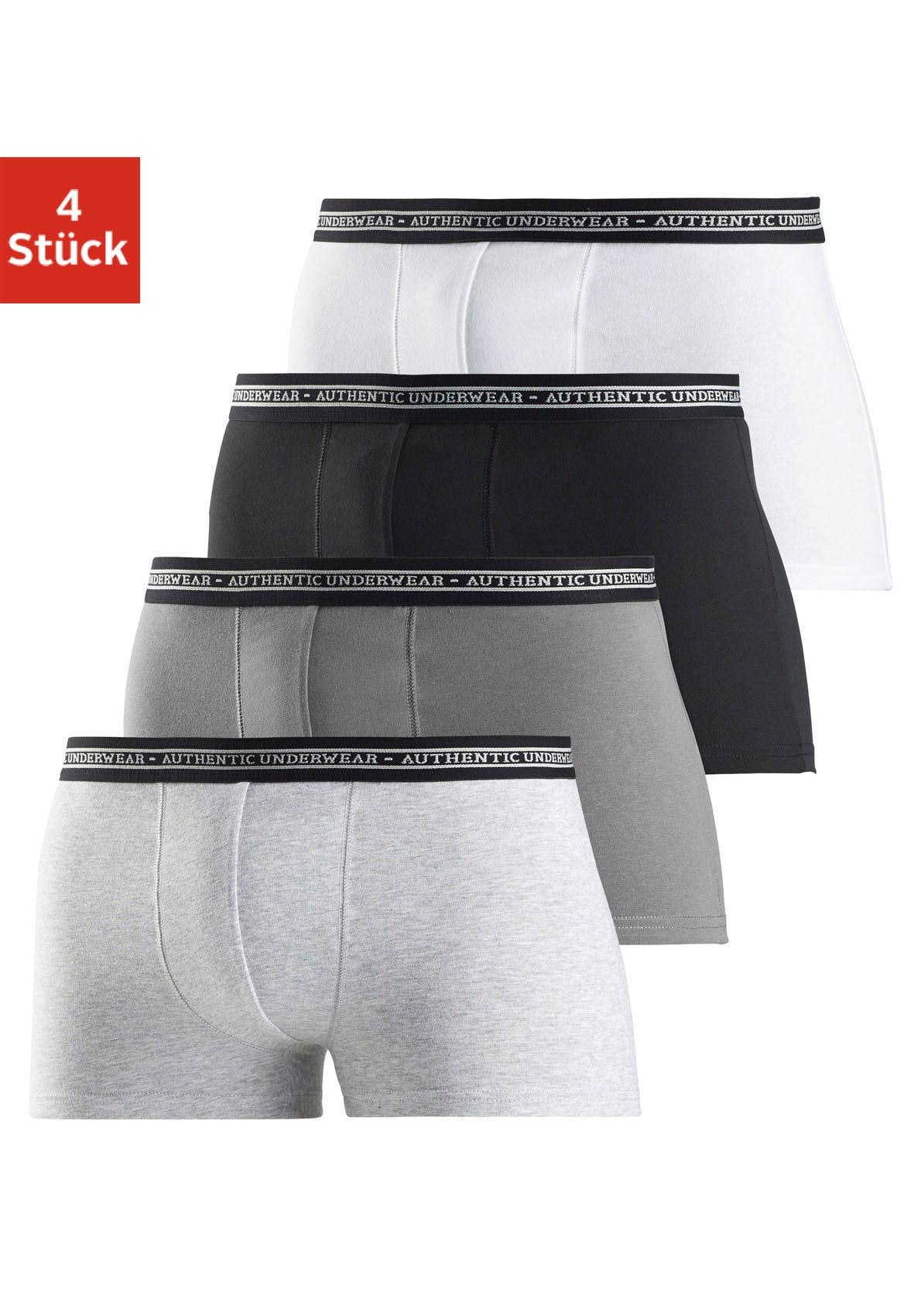 AUTHENTIC UNDERWEAR Boxer "Boxershorts für Herren", (Packung, 4 St.), schwa günstig online kaufen