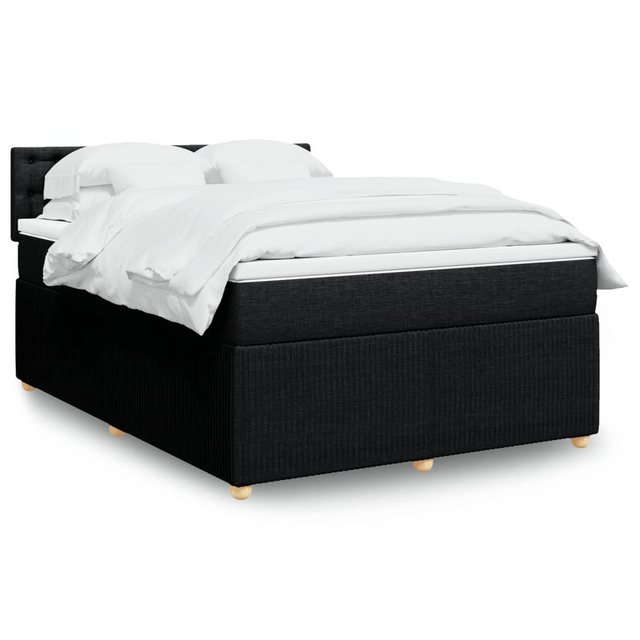 vidaXL Boxspringbett, Boxspringbett mit Matratze Schwarz 160x200 cm Stoff günstig online kaufen