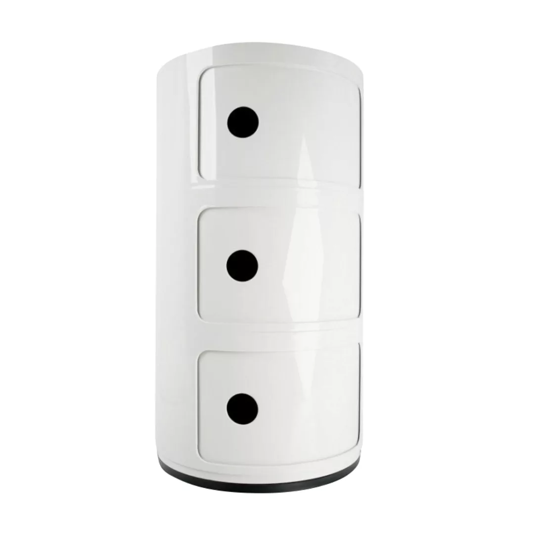 Kartell - Componibili 3 Container - weiß/glänzend/H 59cm/ Ø 32cm günstig online kaufen