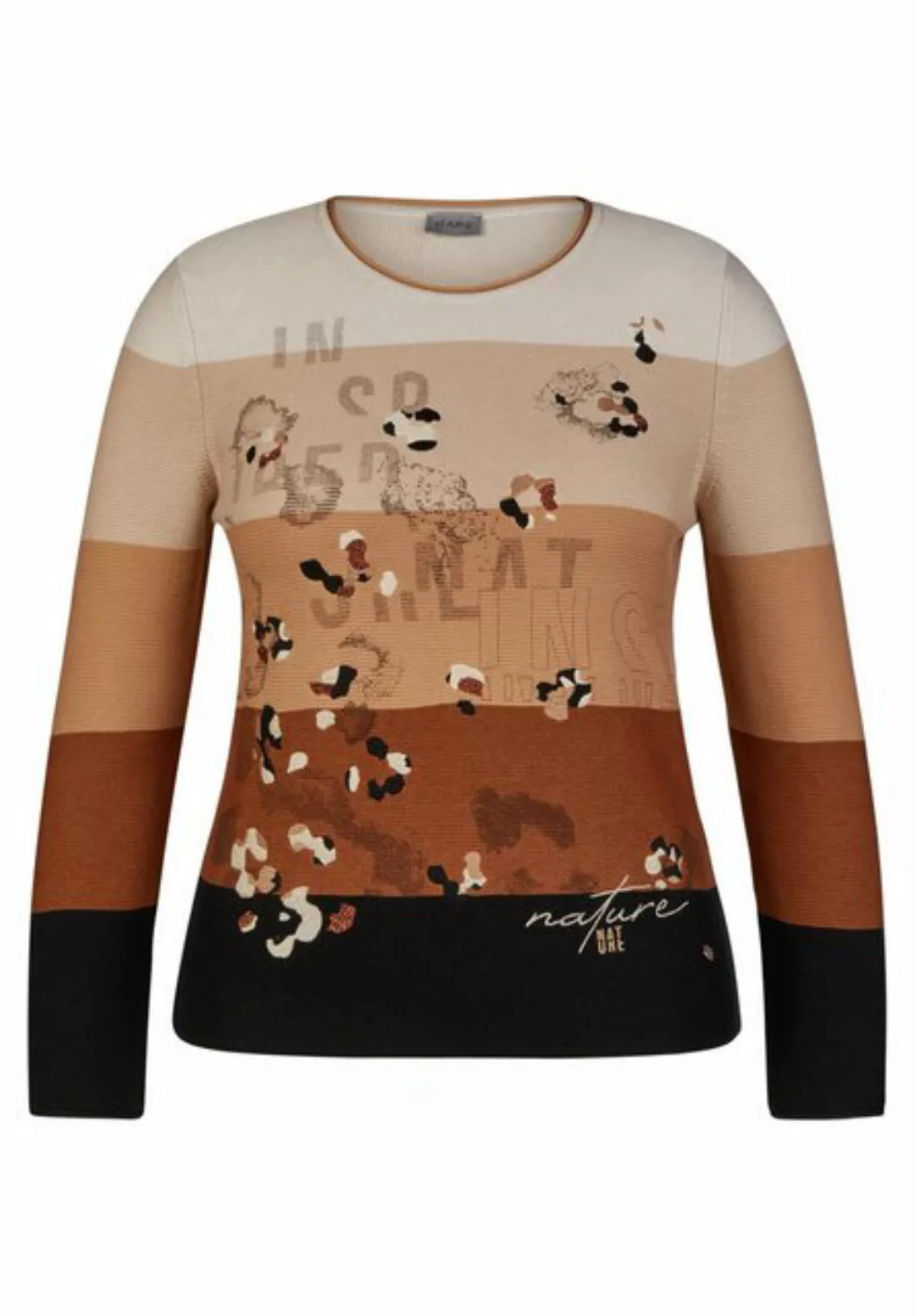 Rabe Strickpullover "Rabe Glamouröser Animal-Print Pullover mit Strassdetai günstig online kaufen