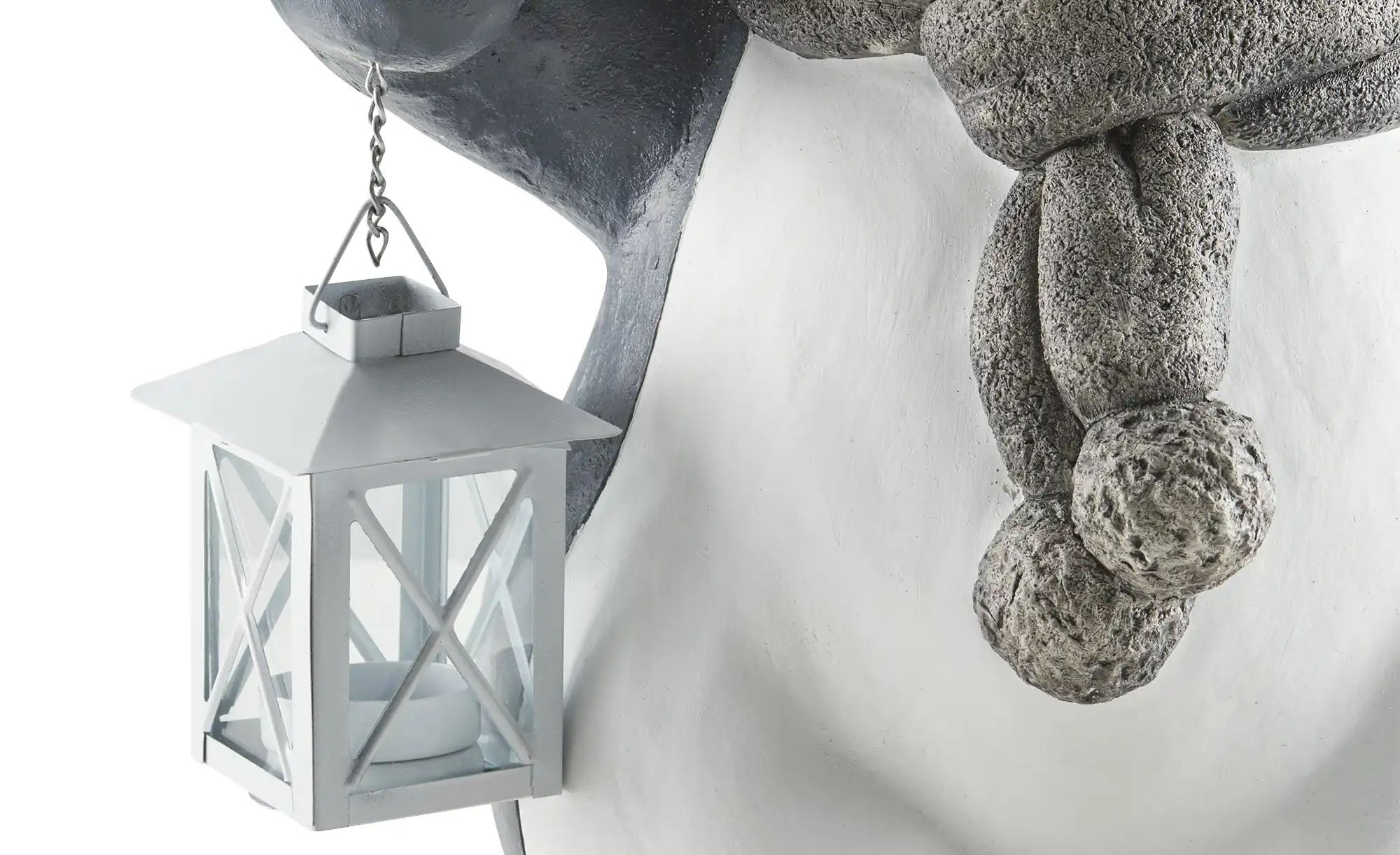 HOME STORY Deko Pinguin mit Laterne ¦ grau ¦ Magnesia, Metall, Glas  ¦ Maße günstig online kaufen