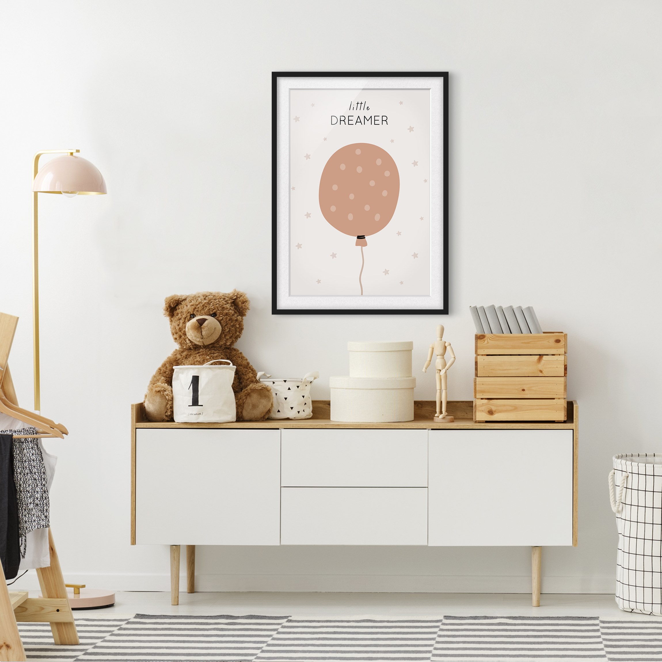 Bild mit Rahmen Boho Luftballon - Little dreamer günstig online kaufen