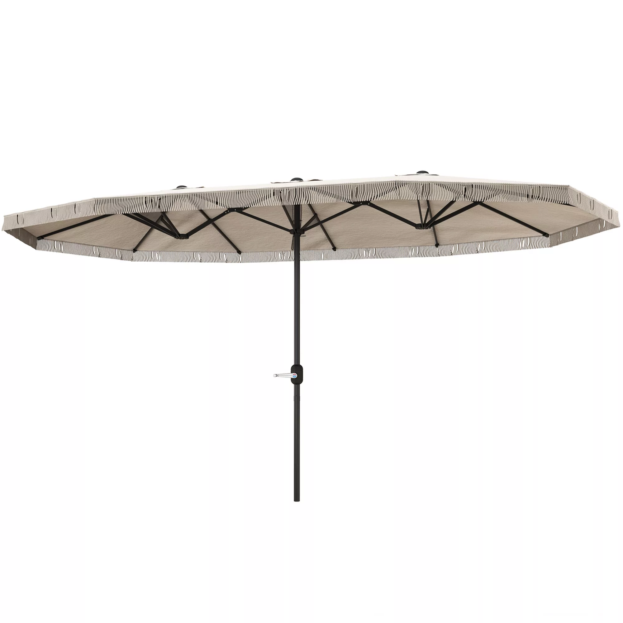 Outsunny Gartenpavillon Doppelpavillon rechteckig 4,5 x 2,65 x 2,6 m mit Ku günstig online kaufen