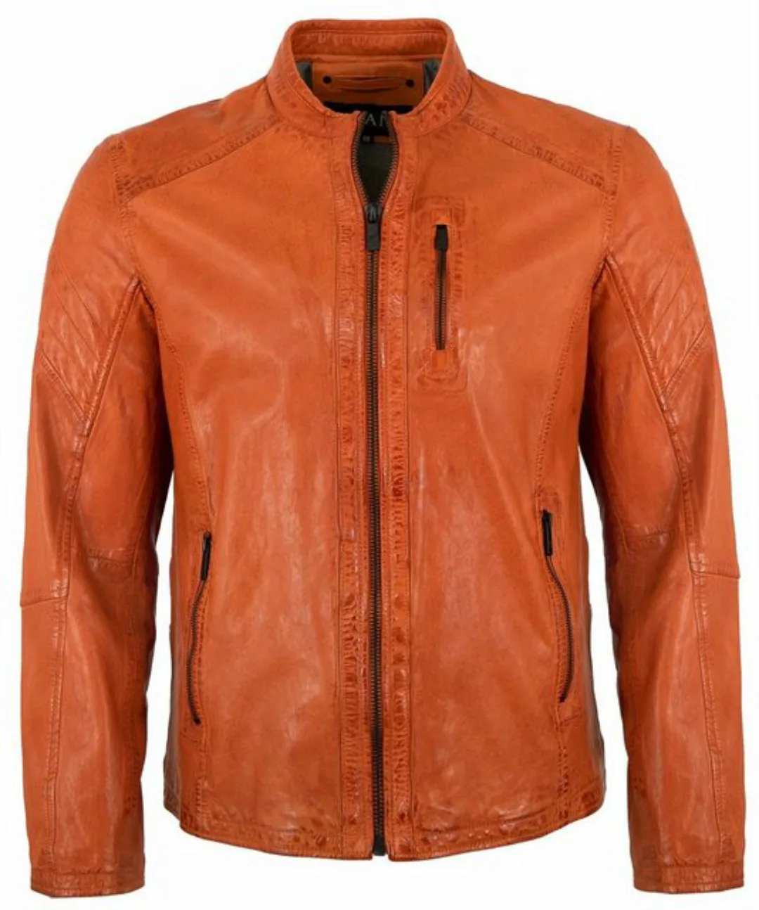 Jilani Lederjacke Keno Echtleder Herren Lederjacke Lammnappa orange antik günstig online kaufen