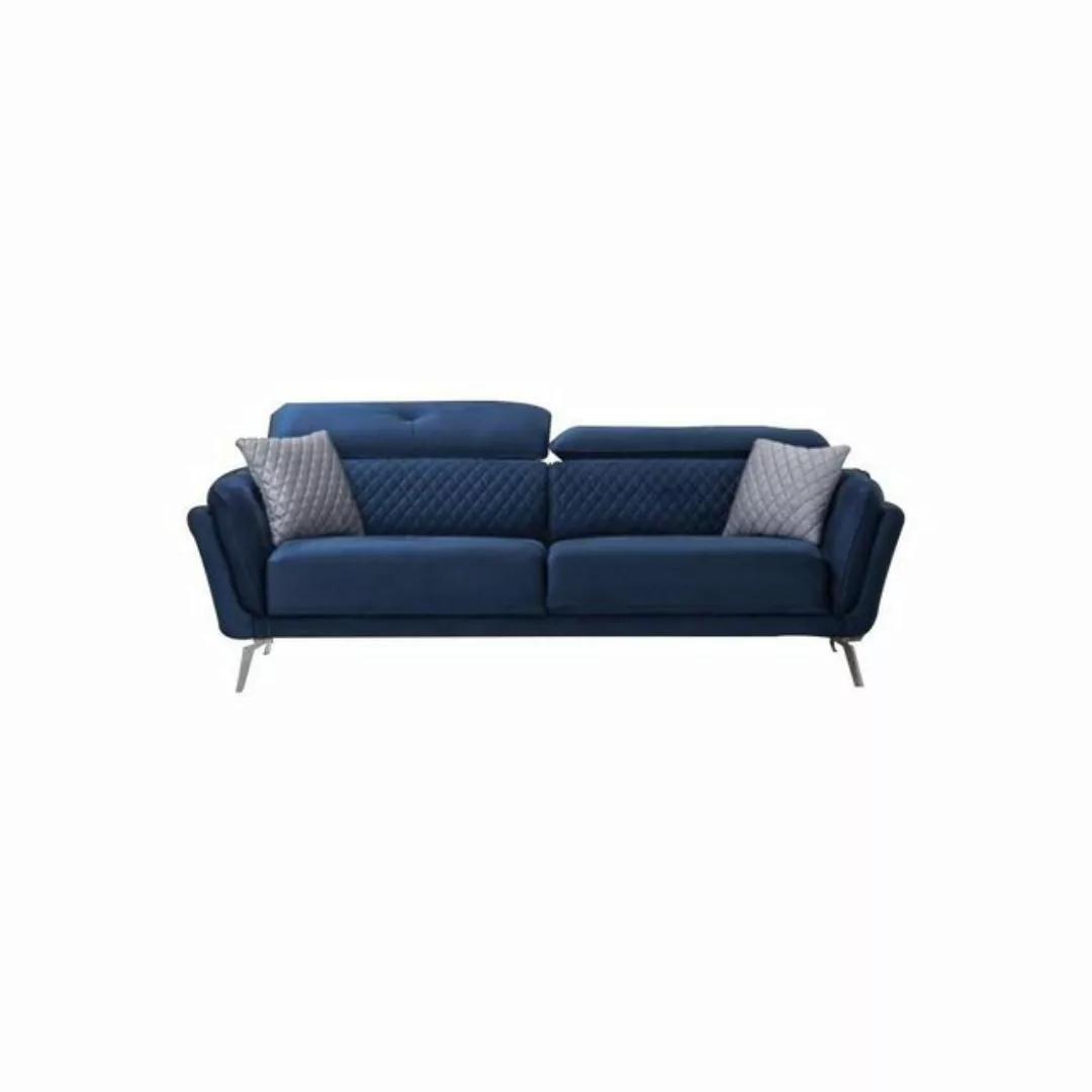 Xlmoebel 3-Sitzer Modernes dreisitziges Luxus-Sofa aus blauem Stoff für das günstig online kaufen