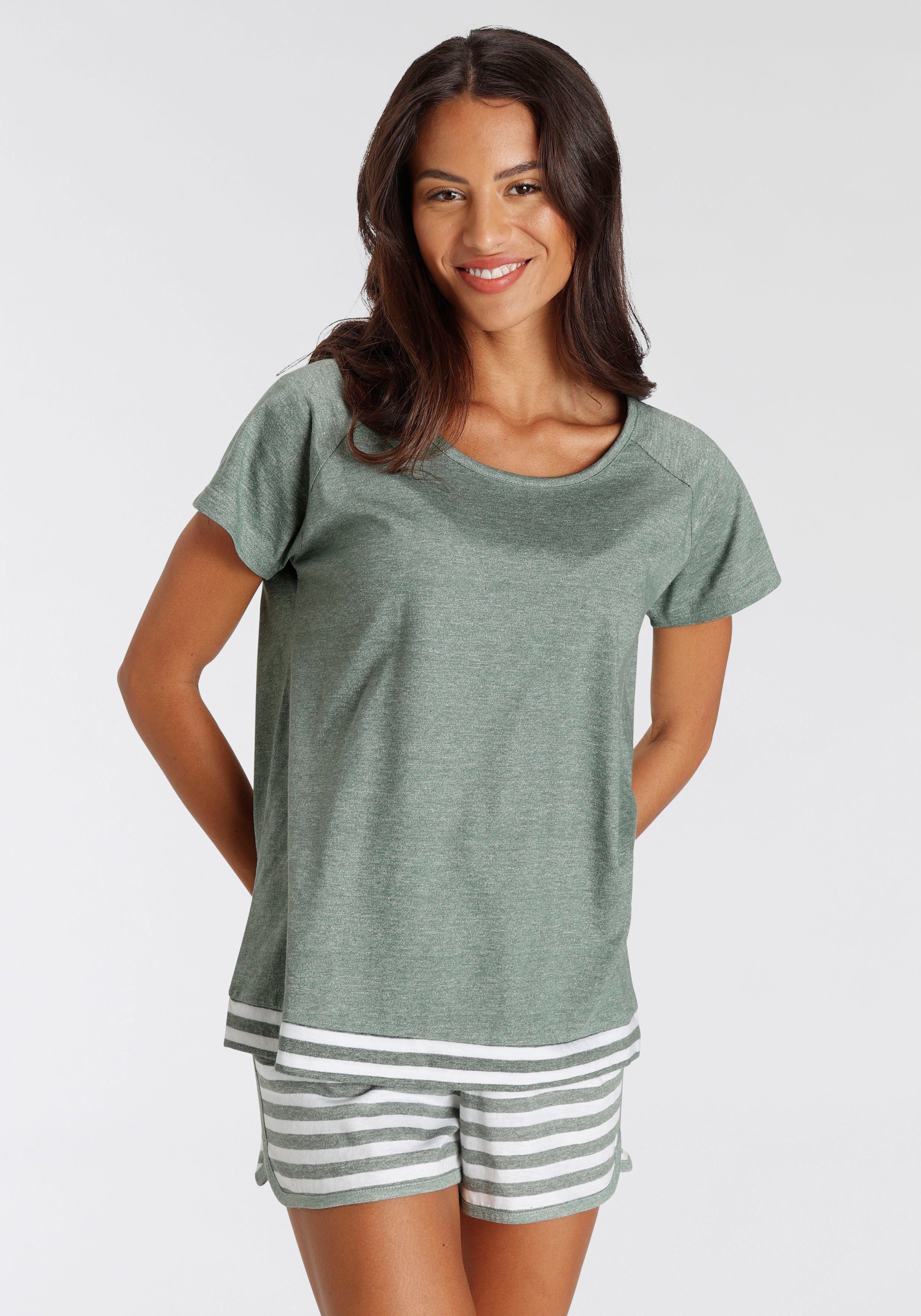 Vivance Dreams Shorty, (2 tlg.), mit Streifen-Details günstig online kaufen