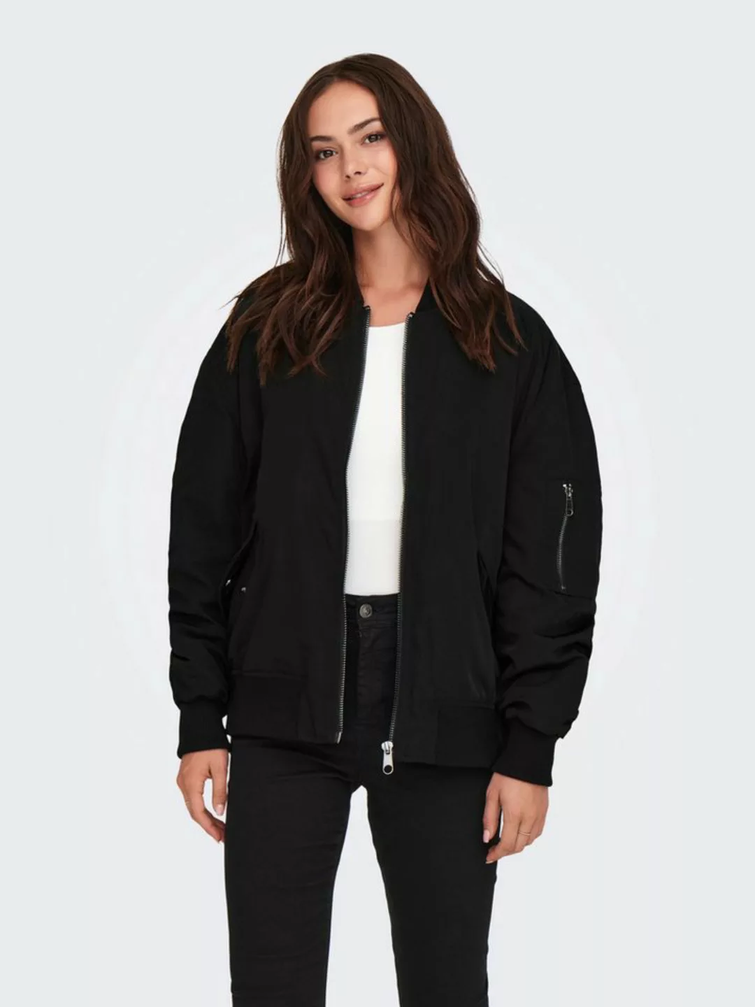 JACQUELINE de YONG Blouson Bomberjacke Polyester verdeckter Reißverschluss günstig online kaufen