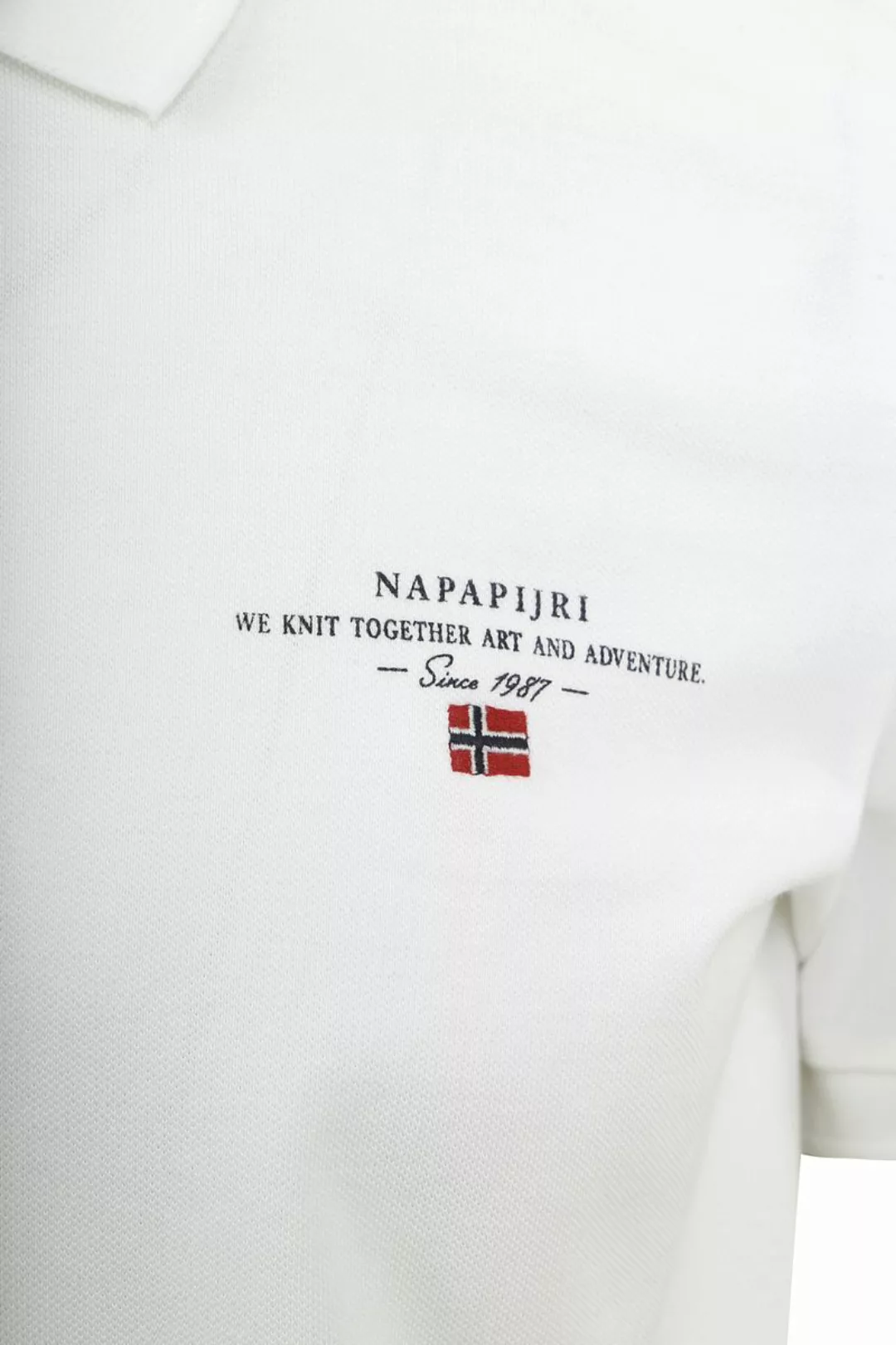 Napapijri Poloshirt Herren Kurzarm-Poloshirt Weiß mit Druck und günstig online kaufen