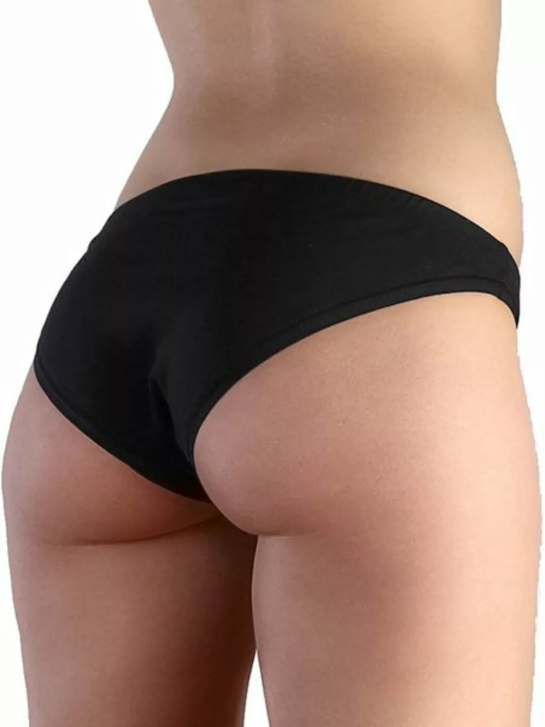 3er Pack Damen Slip Bio-baumwolle Bikinislip Unterhose Schwarz, Natur günstig online kaufen