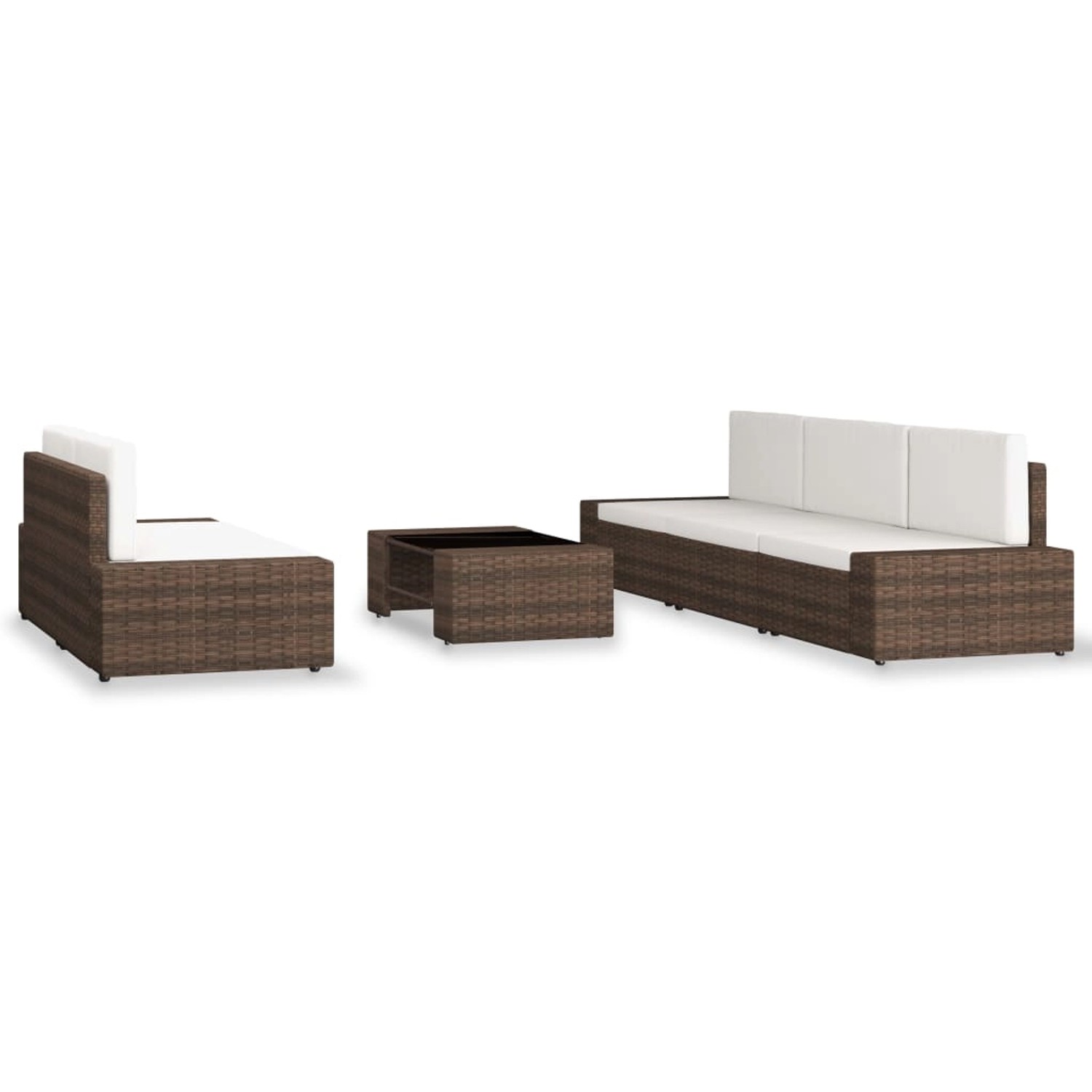 6-tlg. Garten-lounge-set Poly Rattan Braun günstig online kaufen