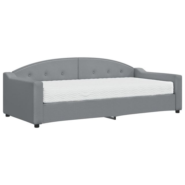 furnicato Bett Tagesbett mit Matratze Hellgrau 90x200 cm Stoff (1-tlg) günstig online kaufen