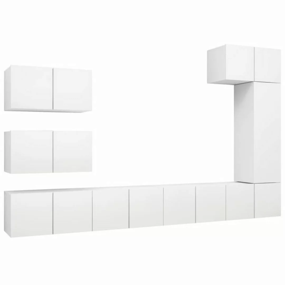 furnicato TV-Schrank 8-tlg. TV-Schrank-Set Weiß Holzwerkstoff (8-St) günstig online kaufen