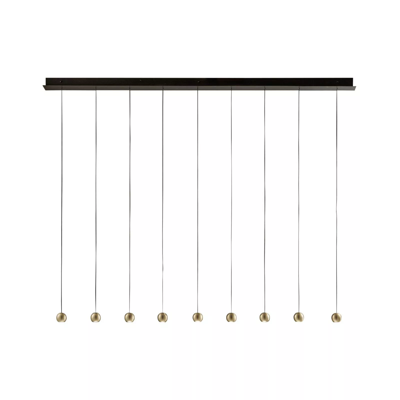 LED-Hängeleuchte Magnetic, linear, 9-flg., gold günstig online kaufen