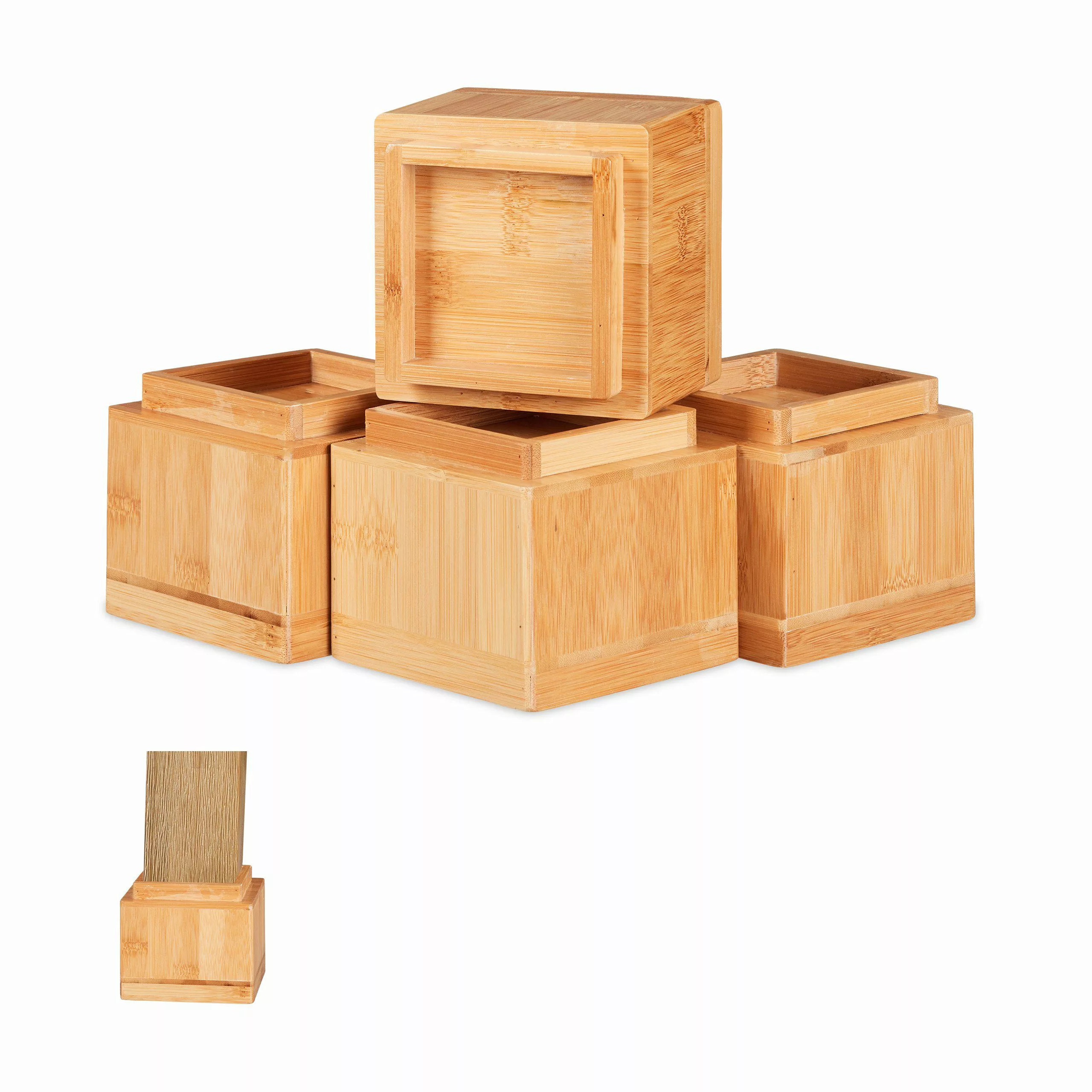 relaxdays Erhöhungs-Set Möbelerhöher 4er Set in günstig online kaufen