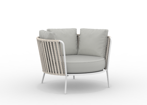 Daisy Rope Maxi Lounge-Sessel matt weiß, grau-grigio günstig online kaufen