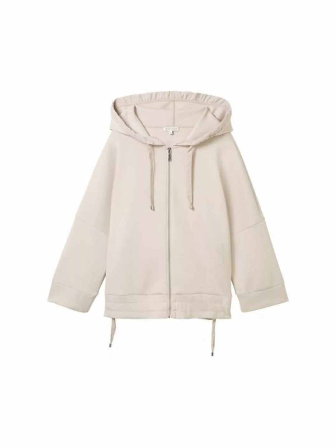 TOM TAILOR Sweatshirt Sweatshirt jacket with hood, Dusty Beige günstig online kaufen