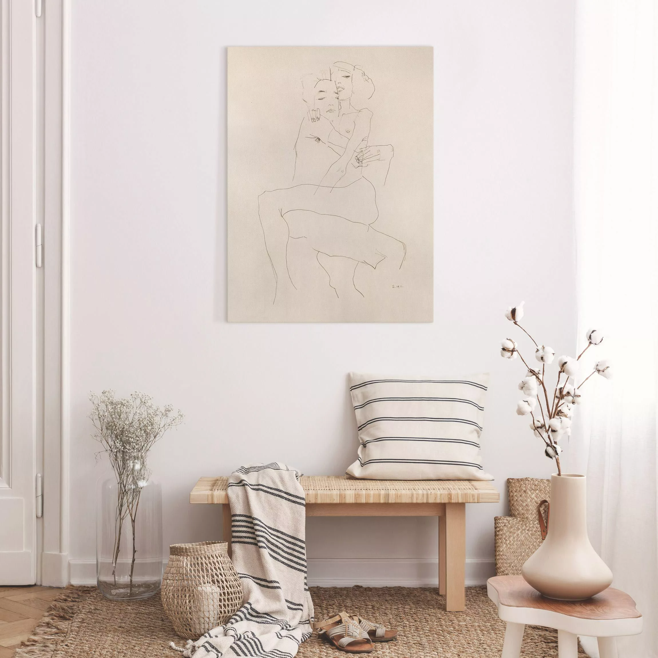Leinwandbild Egon Schiele - Zwei Akte günstig online kaufen