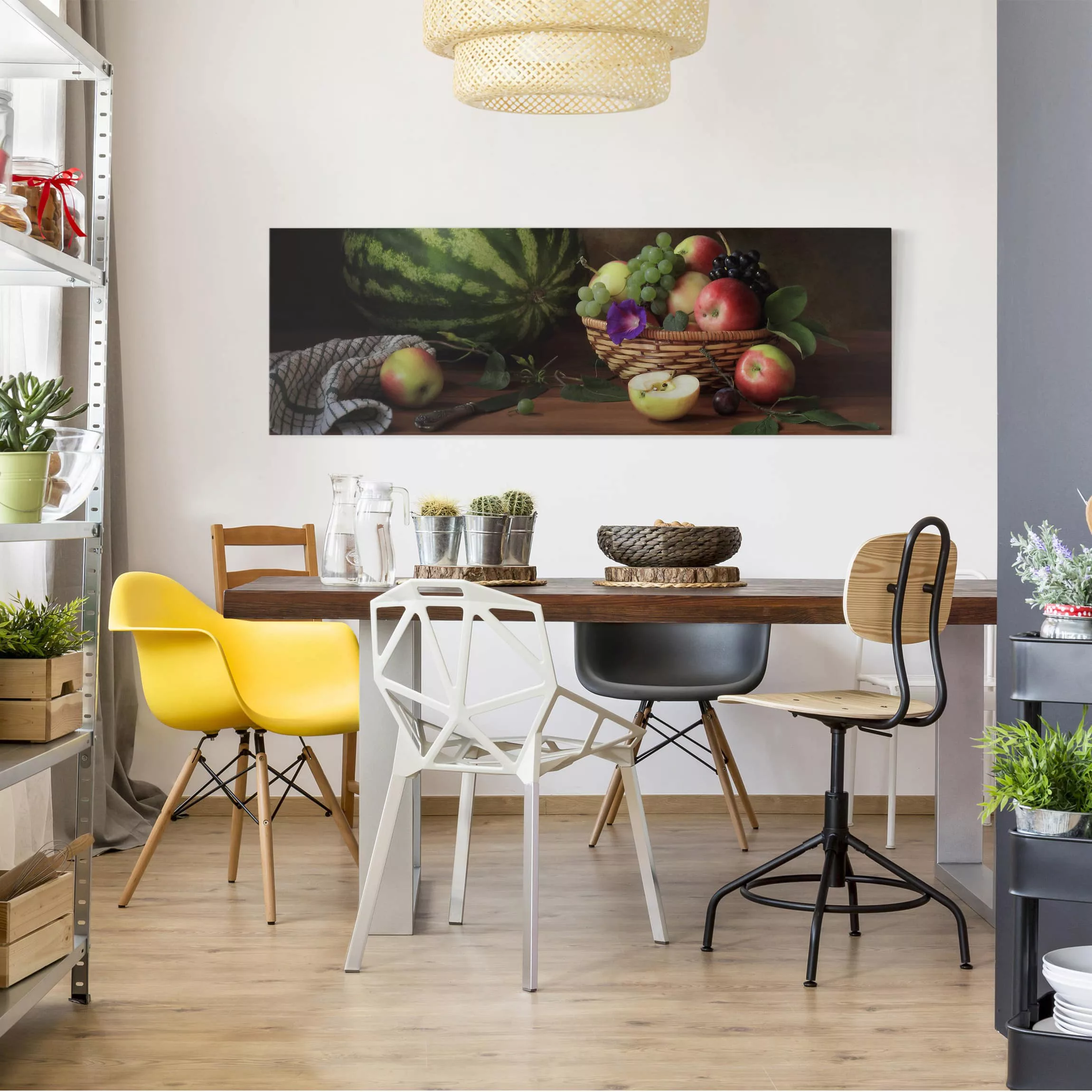 Leinwandbild Küche - Panorama Stillleben mit Melone günstig online kaufen