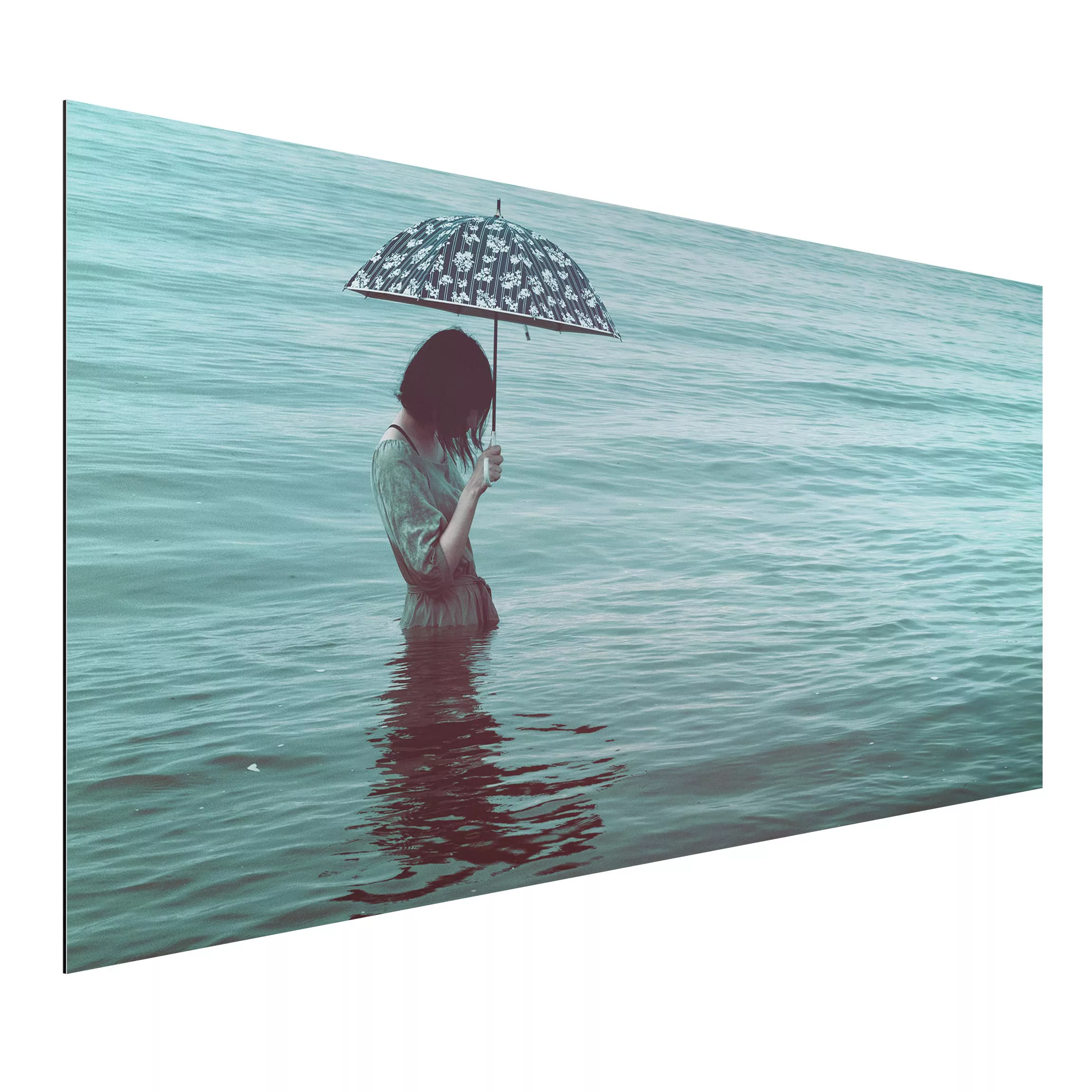 Alu-Dibond Bild Portrait - Querformat Spaziergang im Wasser günstig online kaufen