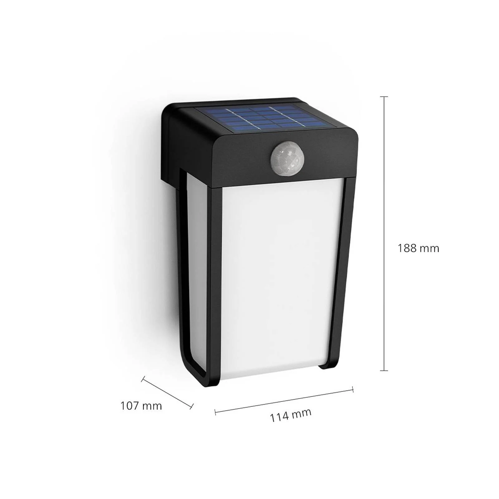 Philips LED-Solar-Wandleuchte Shroud, schwarz/opal, Sensor günstig online kaufen