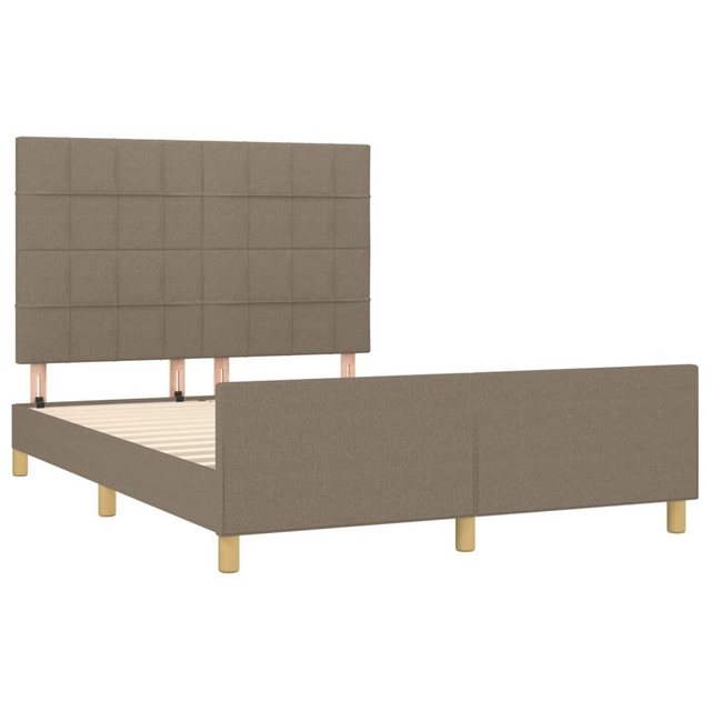 vidaXL Bettgestell Bettrahmen mit Kopfteil Taupe 140x200 cm Stoff Bett Bett günstig online kaufen