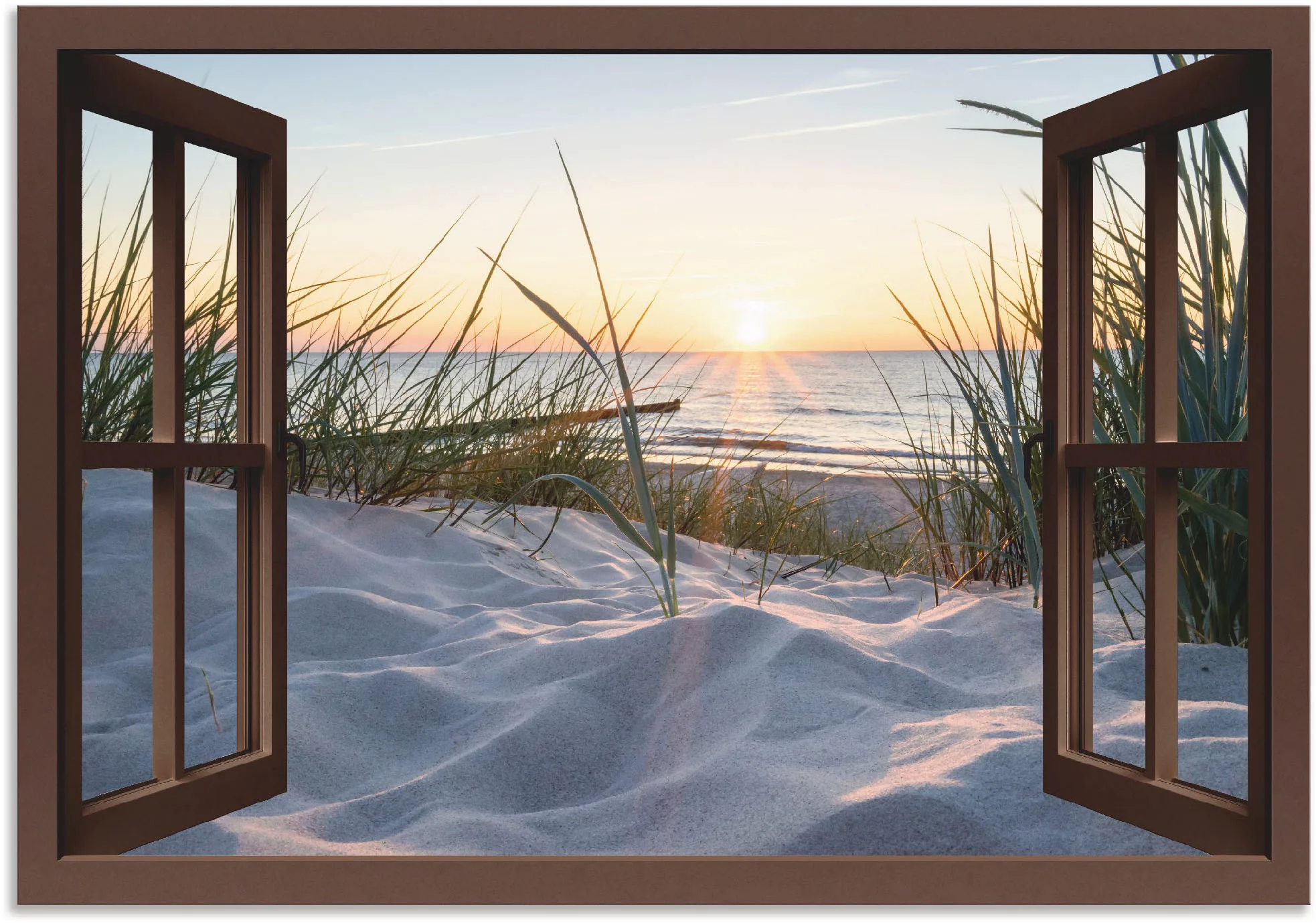 Artland Wandbild "Ostseestrand durchs Fenster", Meer Bilder, (1 St.), als A günstig online kaufen