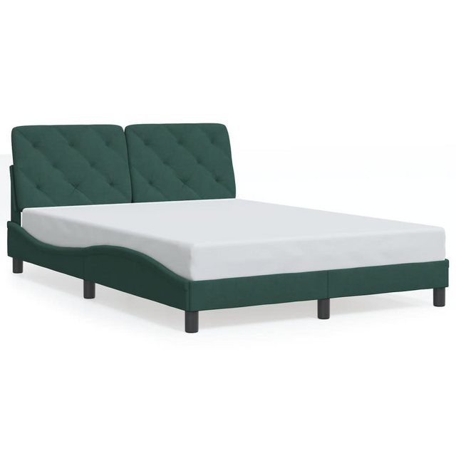 vidaXL Bett Bettgestell mit Kopfteil Blau 120x200 cm Samt günstig online kaufen