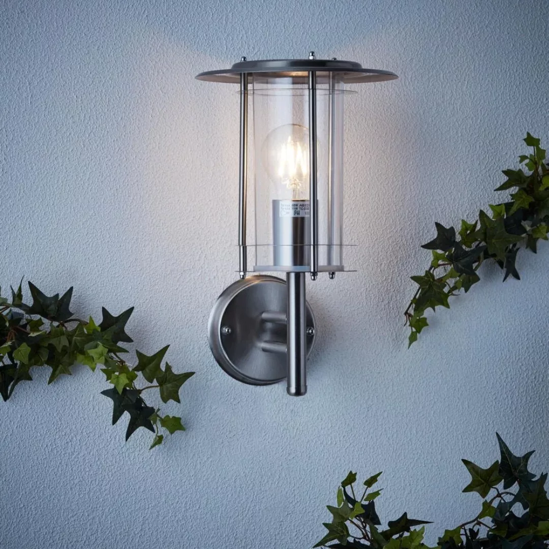 Brilliant Außen-Wandlampe York Edelstahloptik 5 cm x 16 cm günstig online kaufen