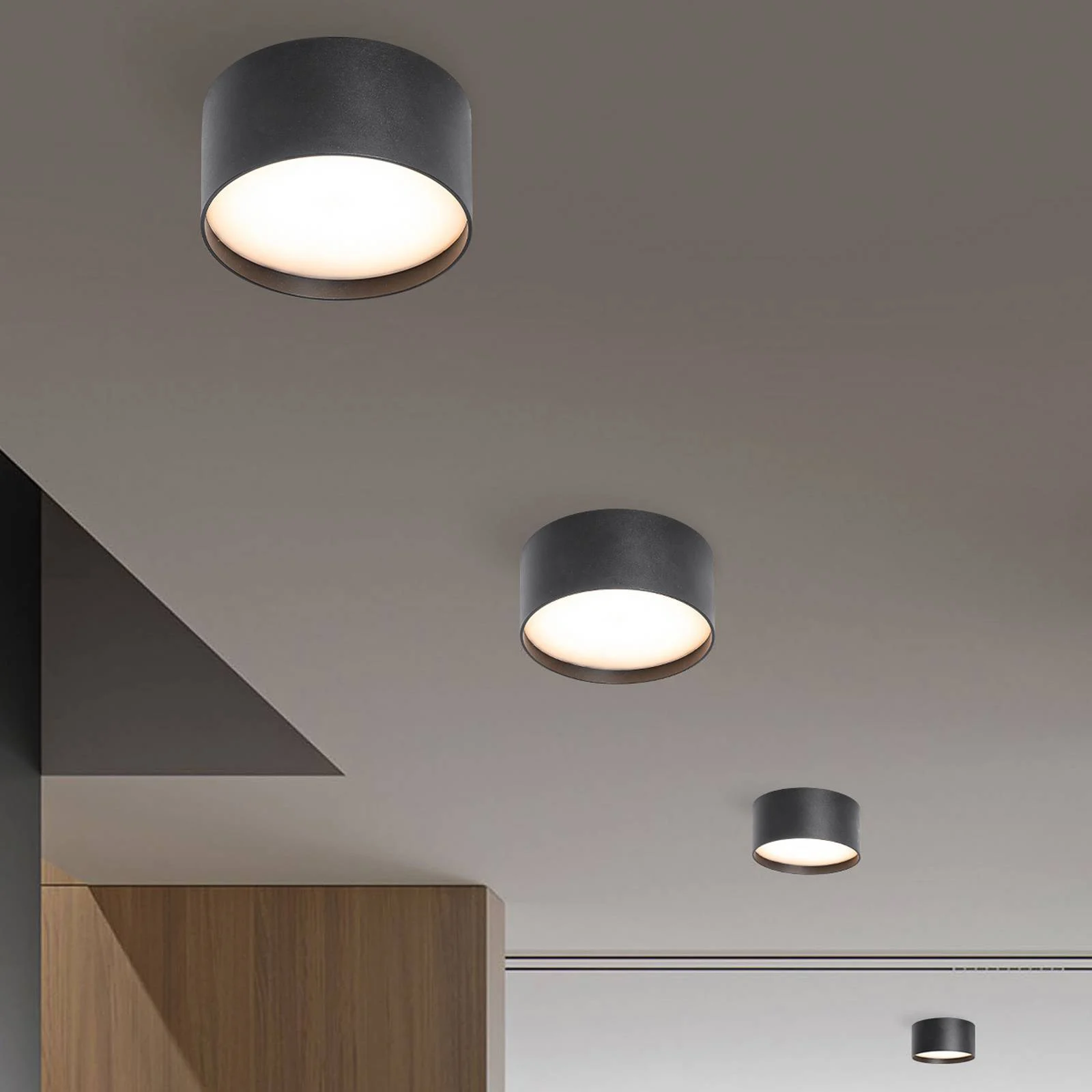 LED-Deckenlampe CMD 9094, Ø 15 cm, anthrazit, IP44, Metall günstig online kaufen