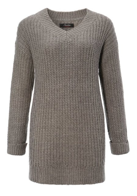 Aniston CASUAL Longpullover, mit fixierten Umschlag an den langen Ärmeln günstig online kaufen