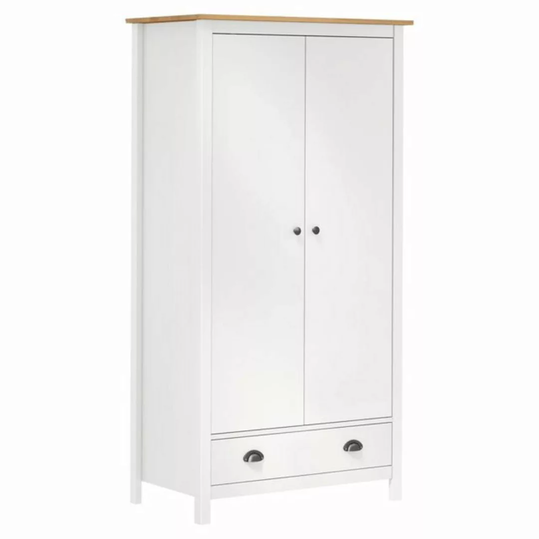 furnicato Kleiderschrank mit 2 Türen Hill Weiß 89x50x170 cm Kiefernholz (1- günstig online kaufen