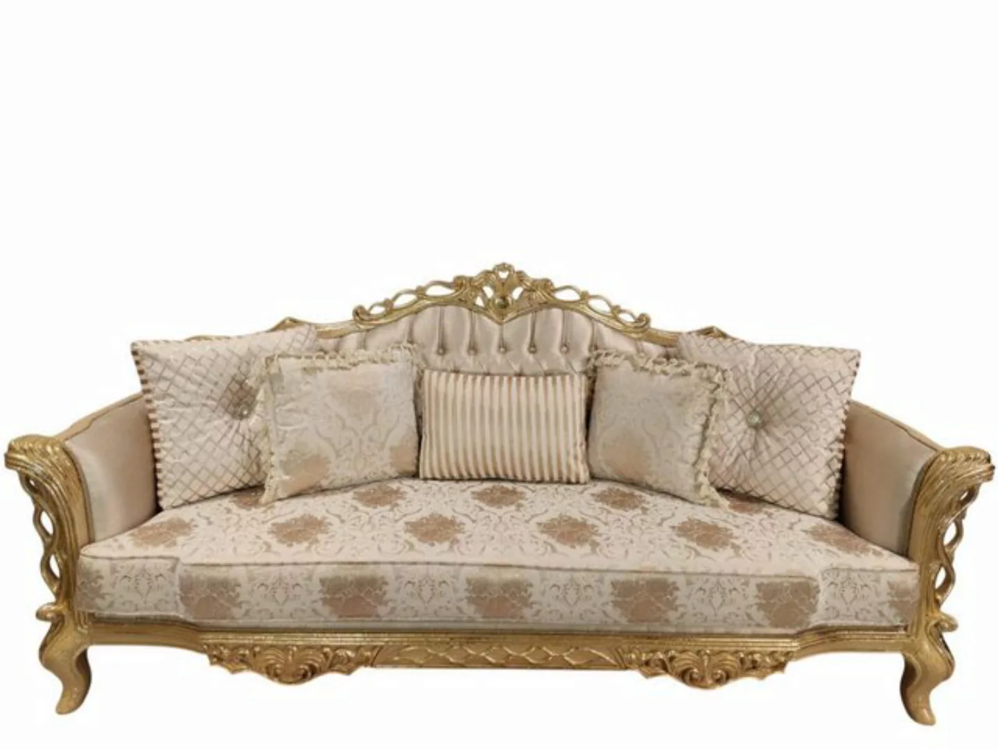 Xlmoebel Sofa Barock-Sofa Chesterfield Dreisitzer aus Holz und Samt - Klass günstig online kaufen