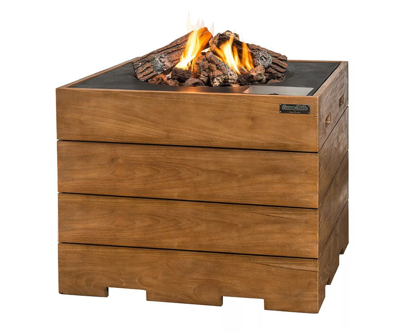 Happy Cocooning Lounge & Dining Feuertisch TEAK-Holz schwarz 760 x 760 x 67 günstig online kaufen