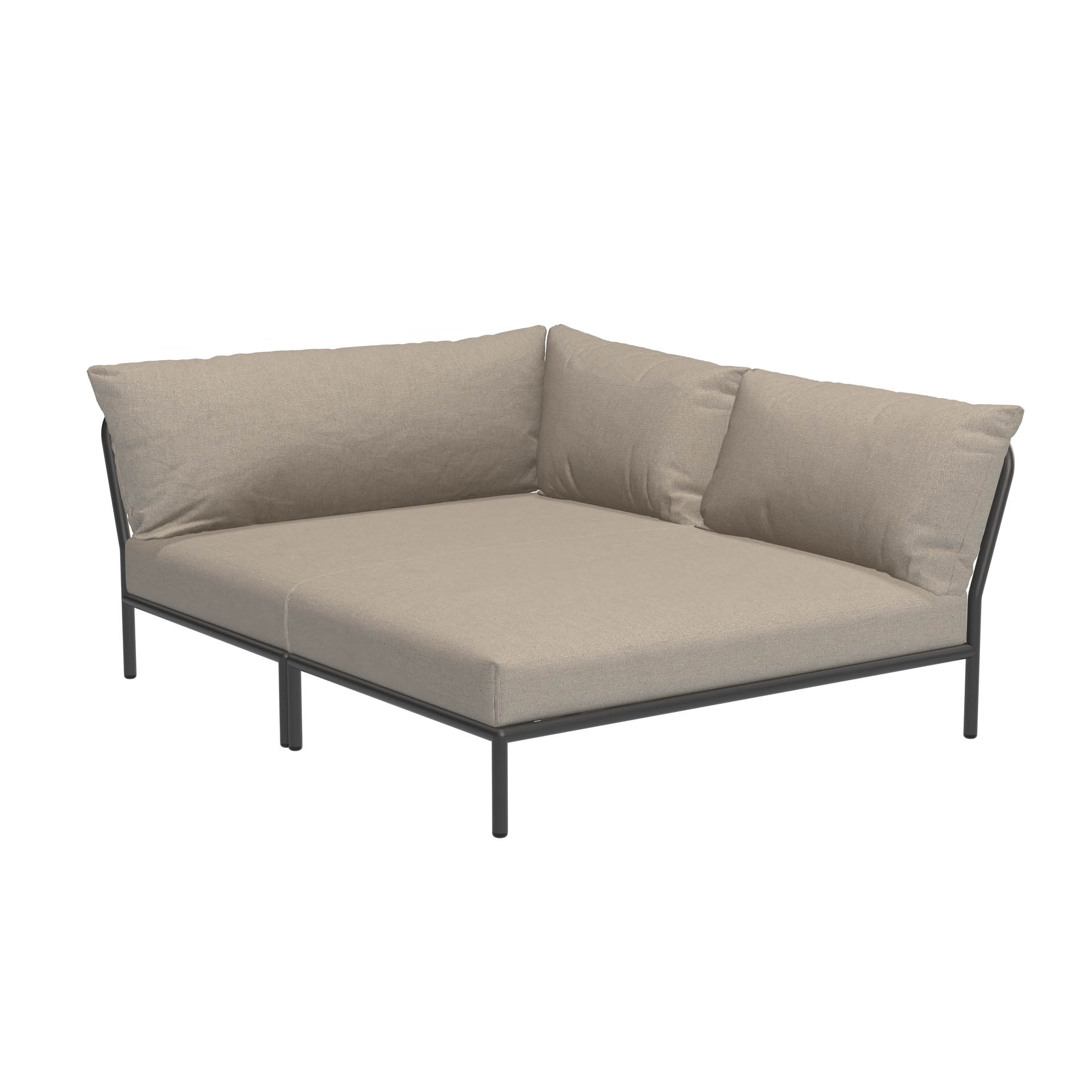 LEVEL2 Outdoor Eck-Sofa Lounge-Modul 5 Asche Dunkelgrau Rechts günstig online kaufen