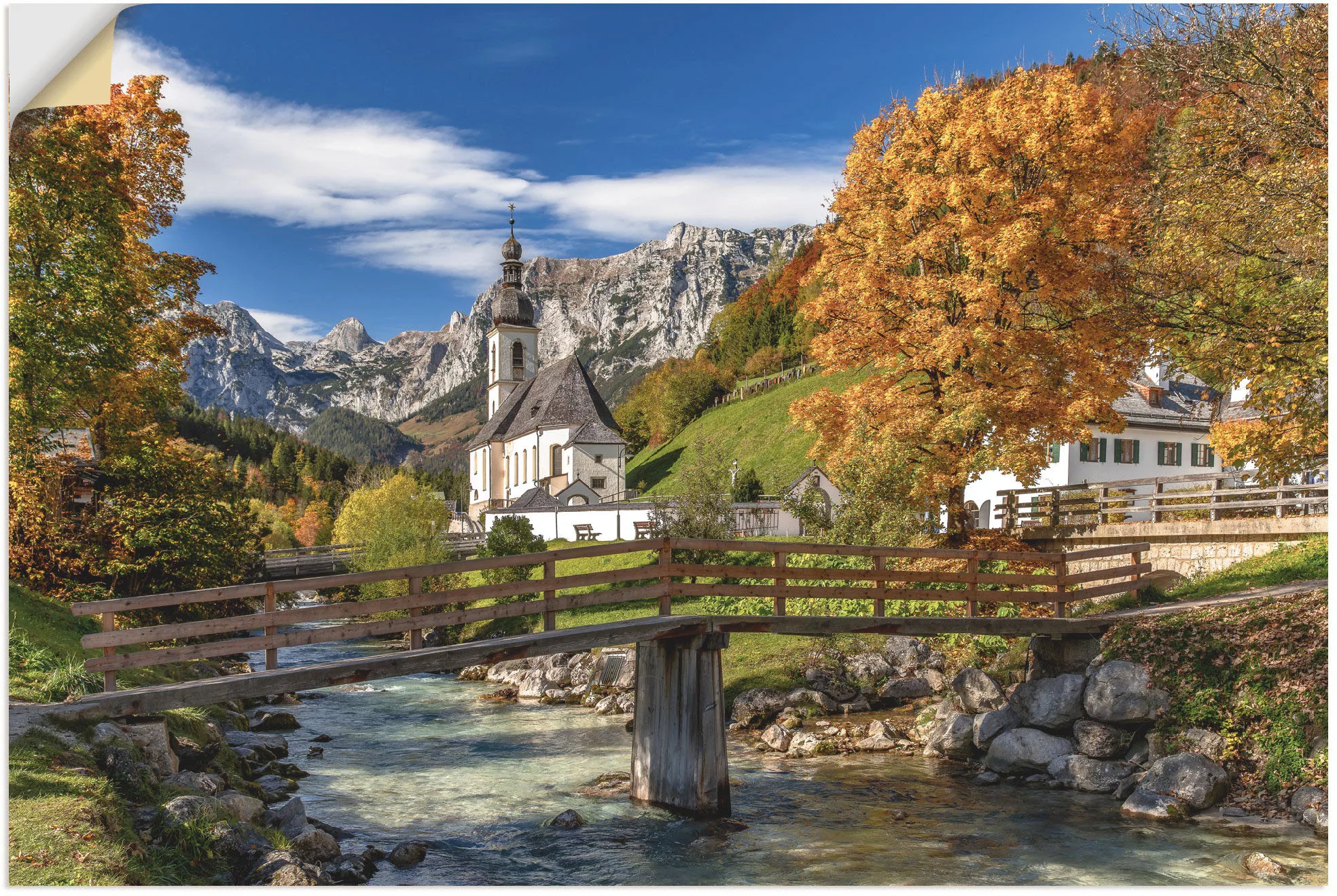 Artland Wandbild "Herbst im Berchtesgadener Land", Berge & Alpenbilder, (1 günstig online kaufen