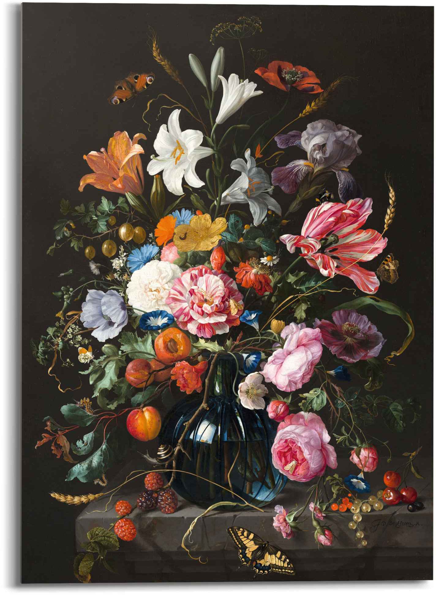 Reinders Glasbild "Glasbild Stilleben mit Blumen Mauritshuis - Alte Meister günstig online kaufen