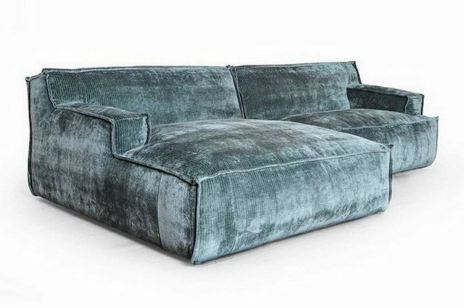 daslagerhaus living Sofa Ecksofa Plantes Cord petrol günstig online kaufen