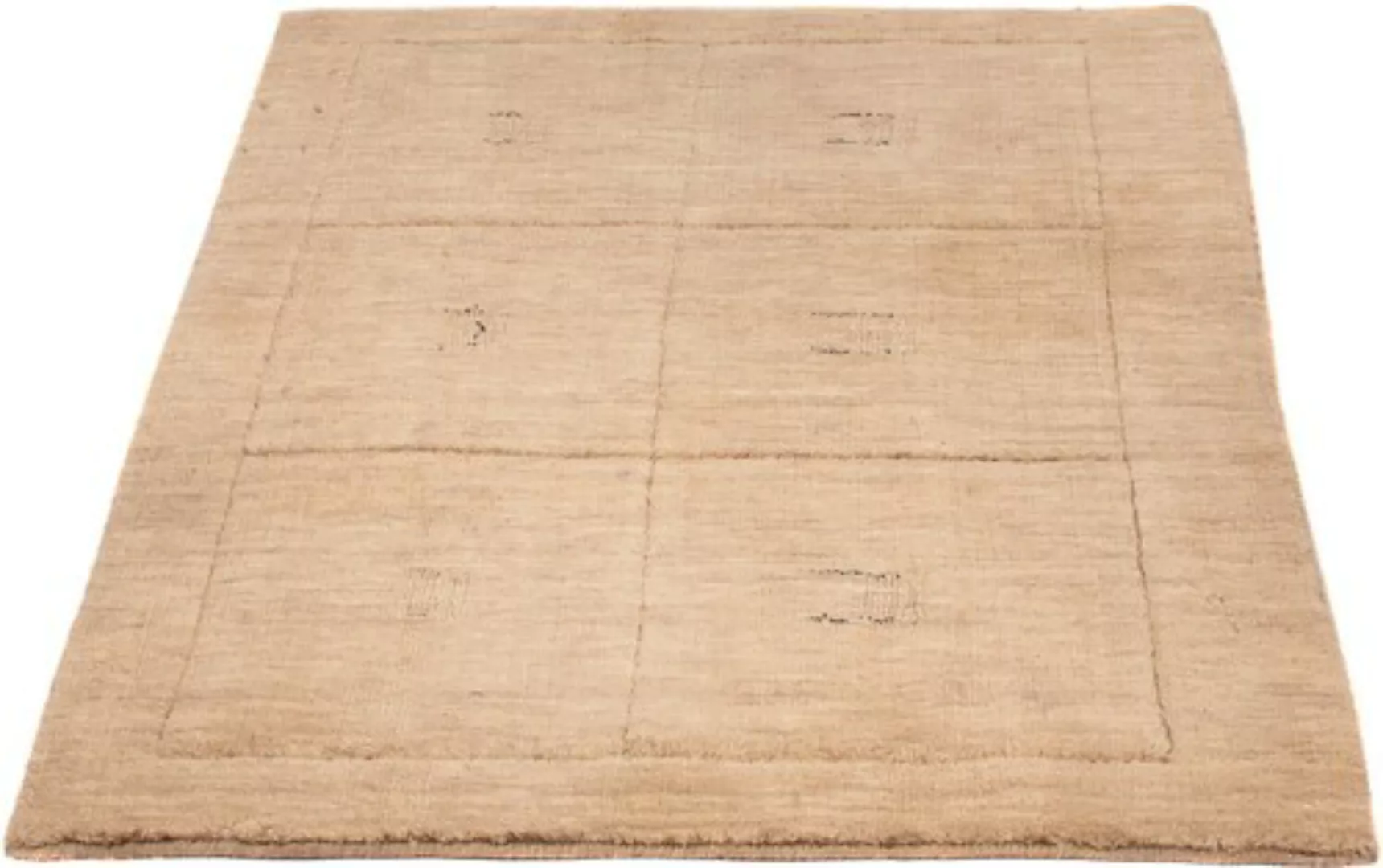 morgenland Wollteppich »Gabbeh - Loribaft Softy - 117 x 85 cm - hellbeige«, günstig online kaufen