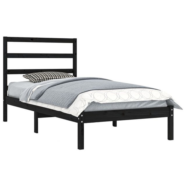 vidaXL Bett Massivholzbett Schwarz Kiefer 100x200 cm günstig online kaufen