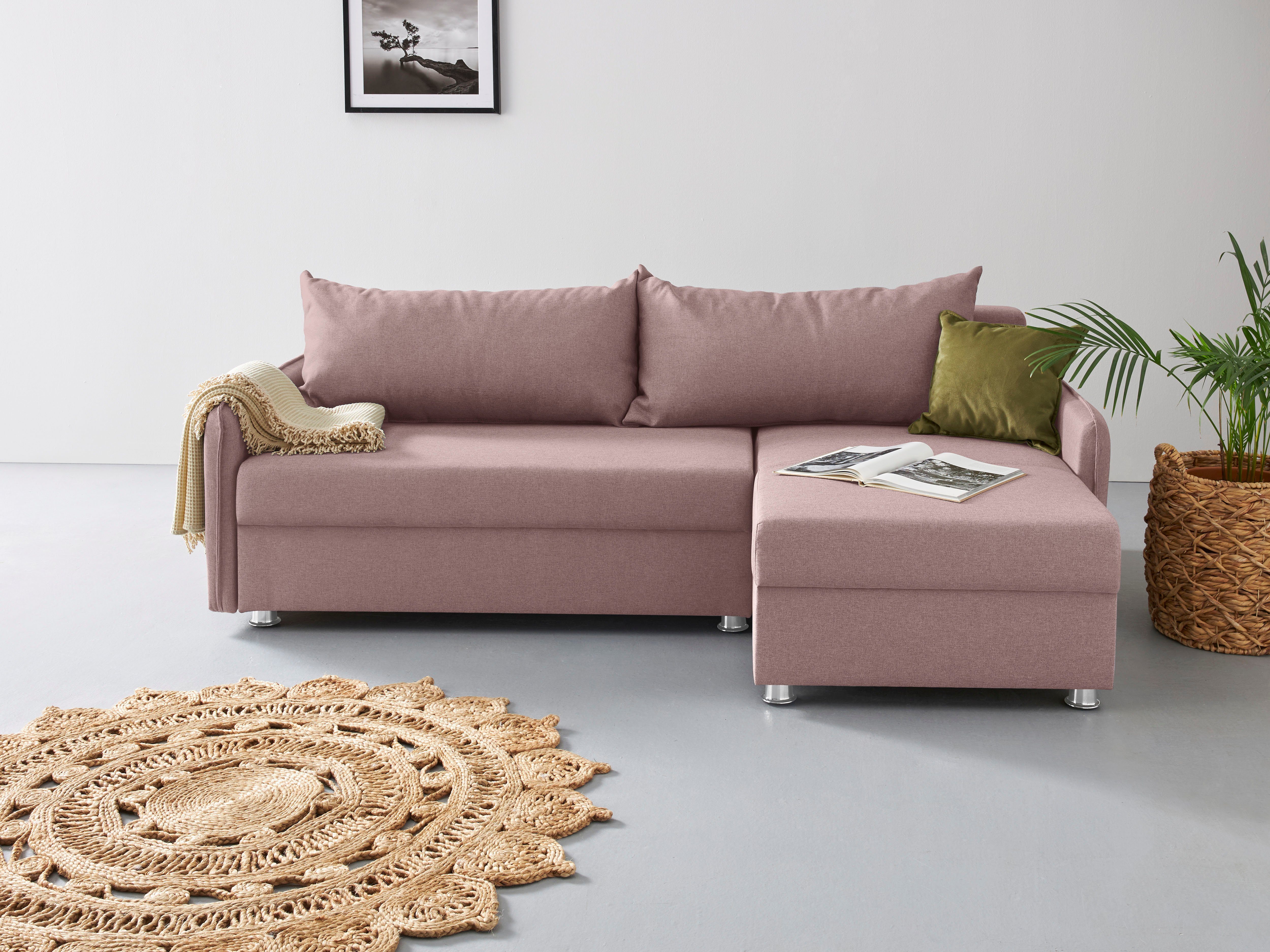 COLLECTION AB Ecksofa "Sunny L-Form", inkl. Bettfunktion und Bettkasten günstig online kaufen