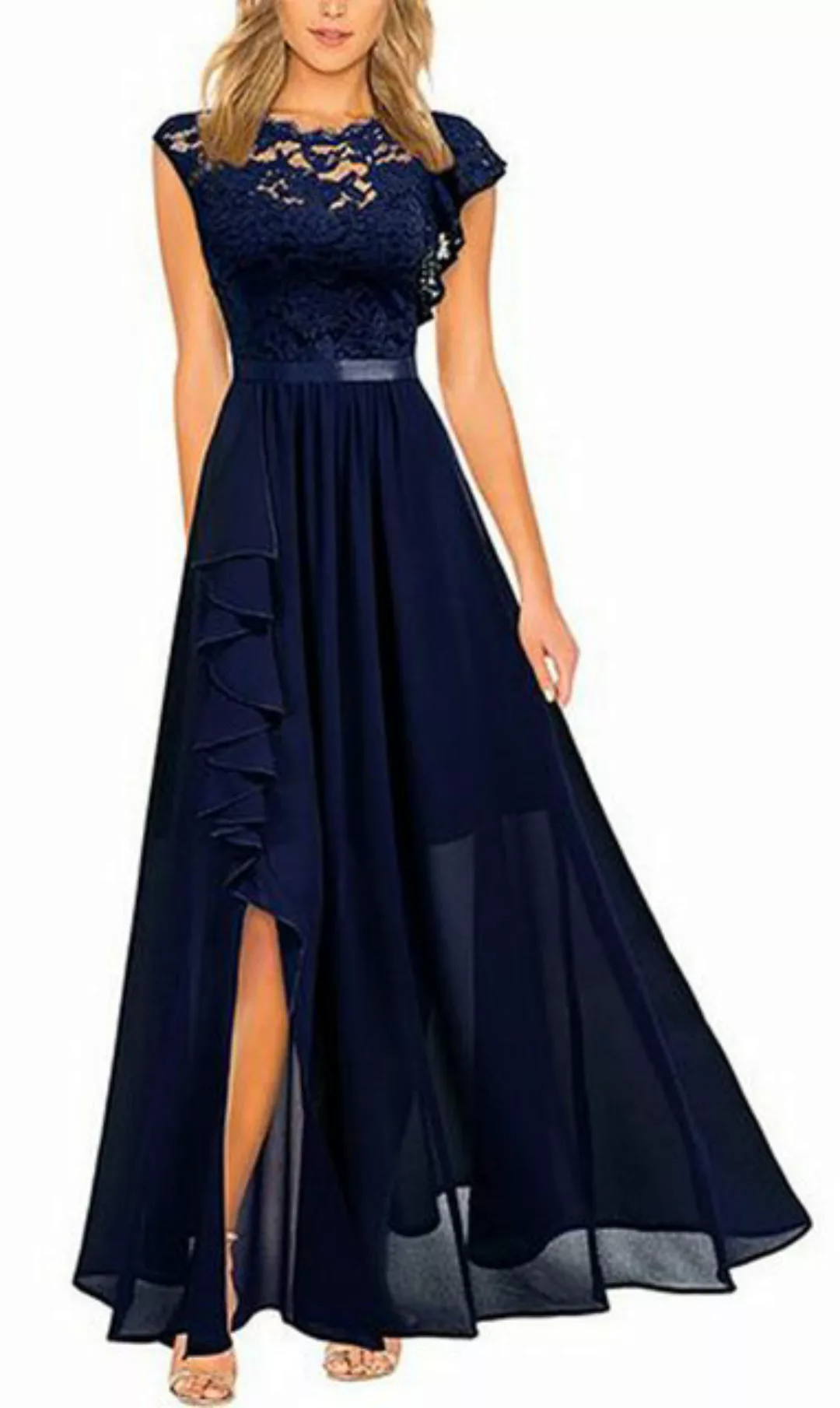 KIKI Dirndl Abendkleid Damen Slim-Fit Midi-Kleid lange Ärmel Cocktailkleide günstig online kaufen