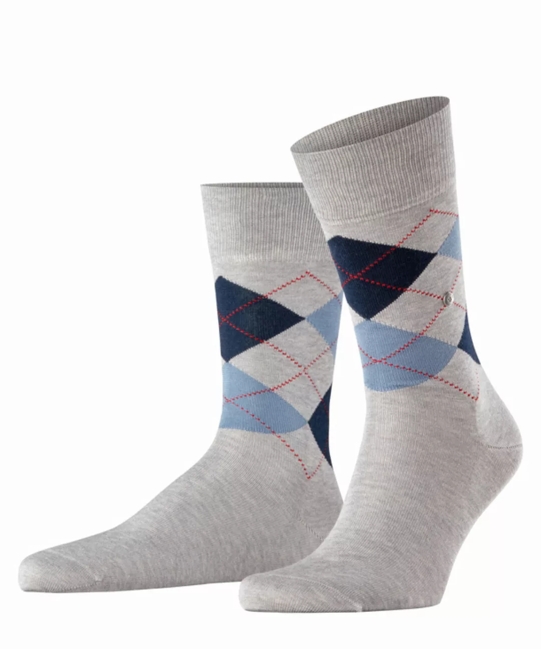 Burlington Manchester Herren Socken, 40-46, Grau, Argyle, Baumwolle, 20182- günstig online kaufen