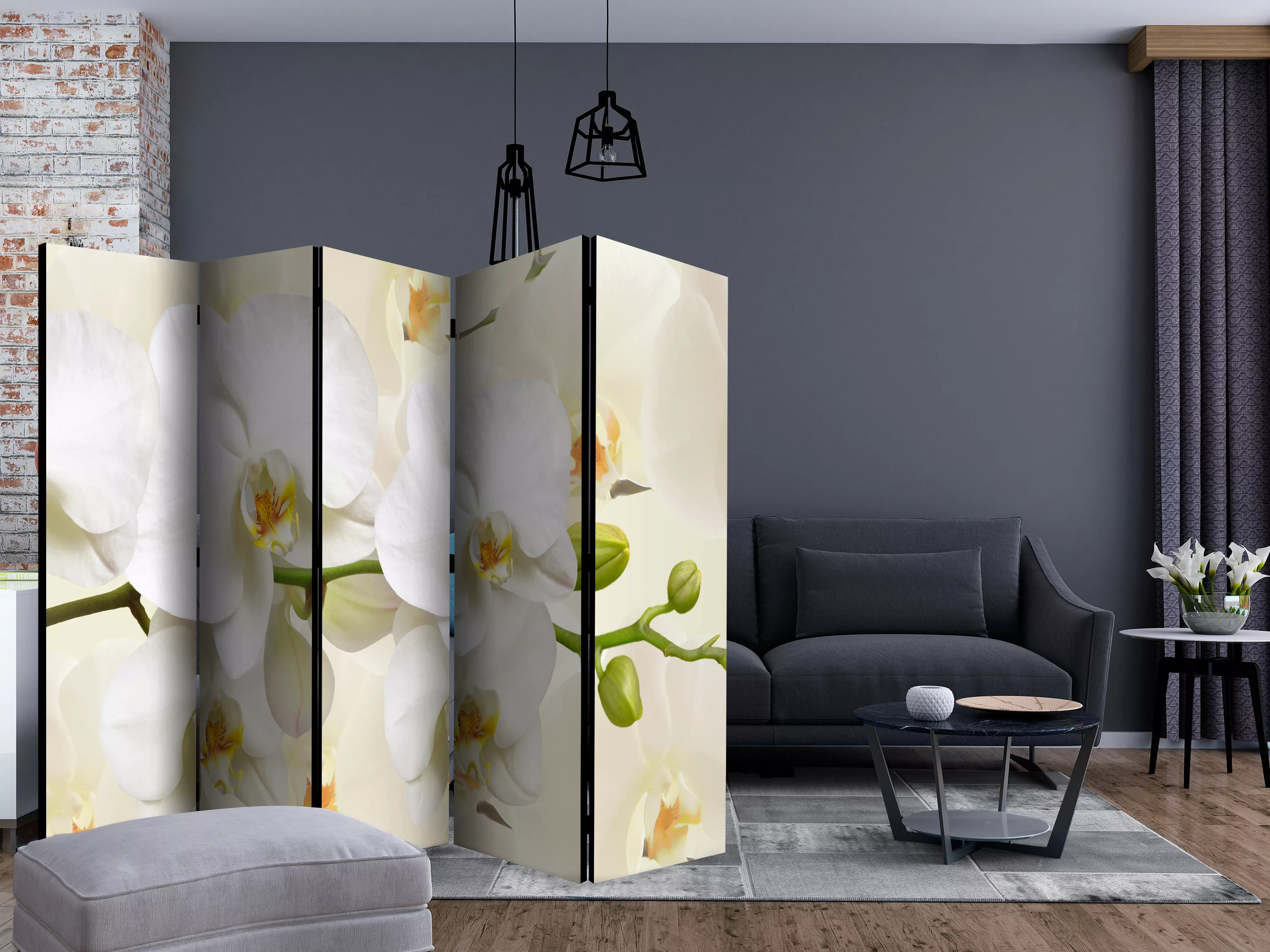 5-teiliges Paravent - Orchid Branch Ii [room Dividers] günstig online kaufen