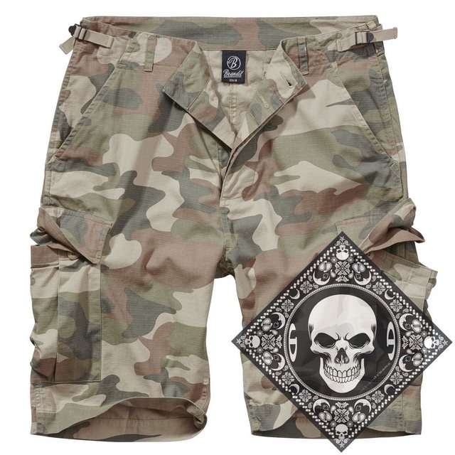 Brandit Cargoshorts Cargo Shorts kurze Hose Ripstop Army mit UD Bandana günstig online kaufen