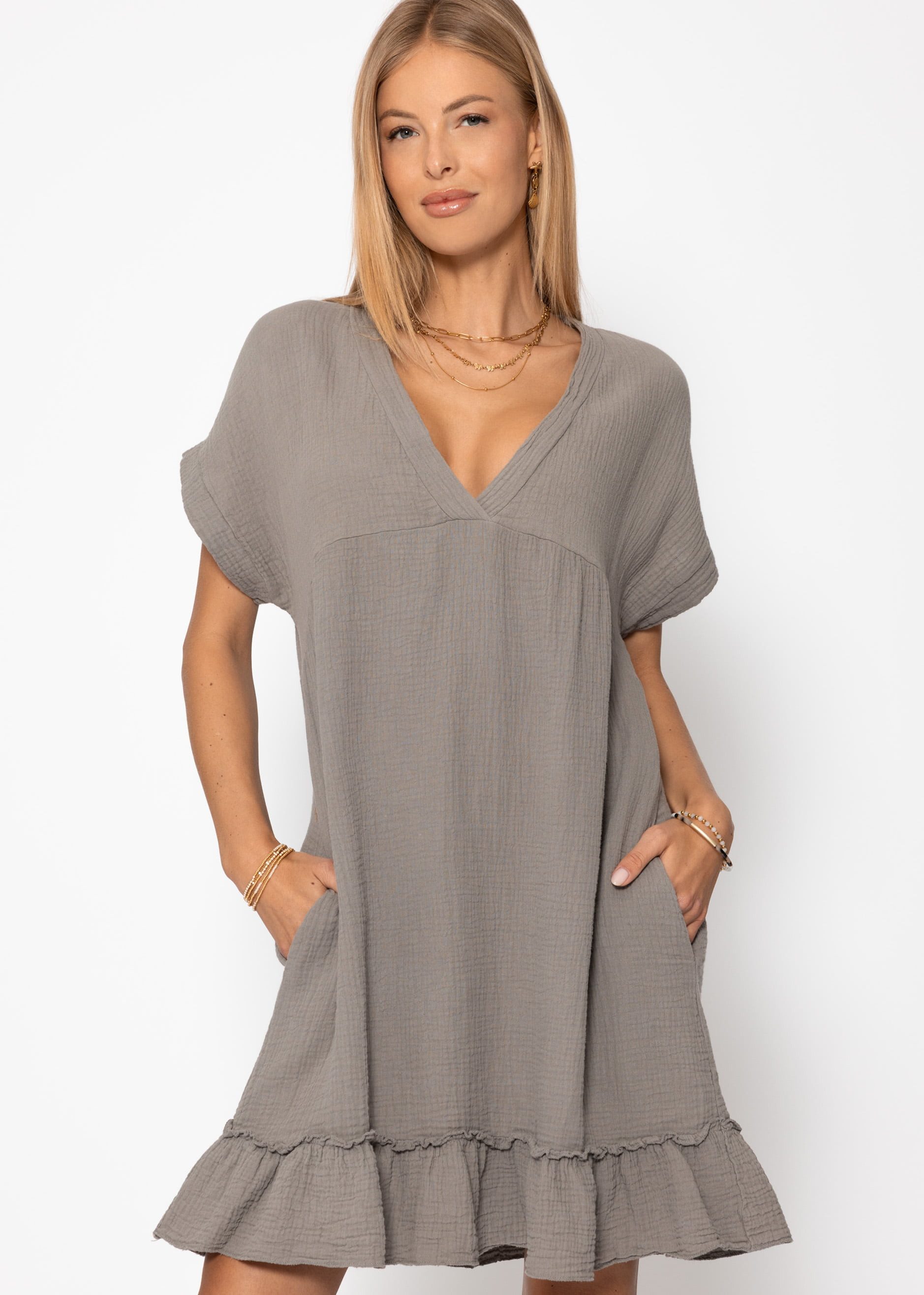 SASSYCLASSY Minikleid Musselin Kleid Damen Sommer günstig online kaufen