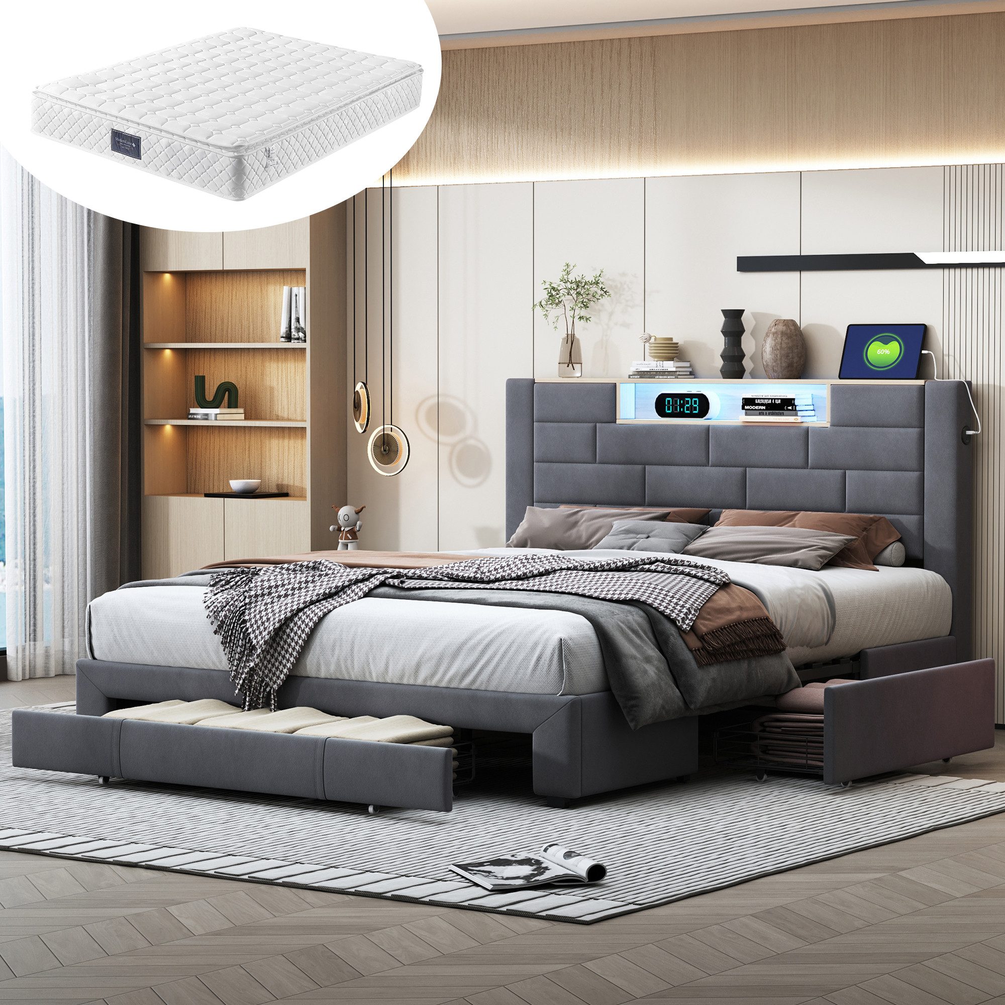 Furnishings Home Stauraumbett Polsterbett Doppelbett inkl. günstig online kaufen