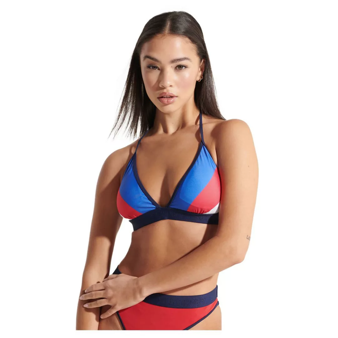 Superdry Sport Fixed Tri Bikini Oberteil L Navy / Bright Red günstig online kaufen
